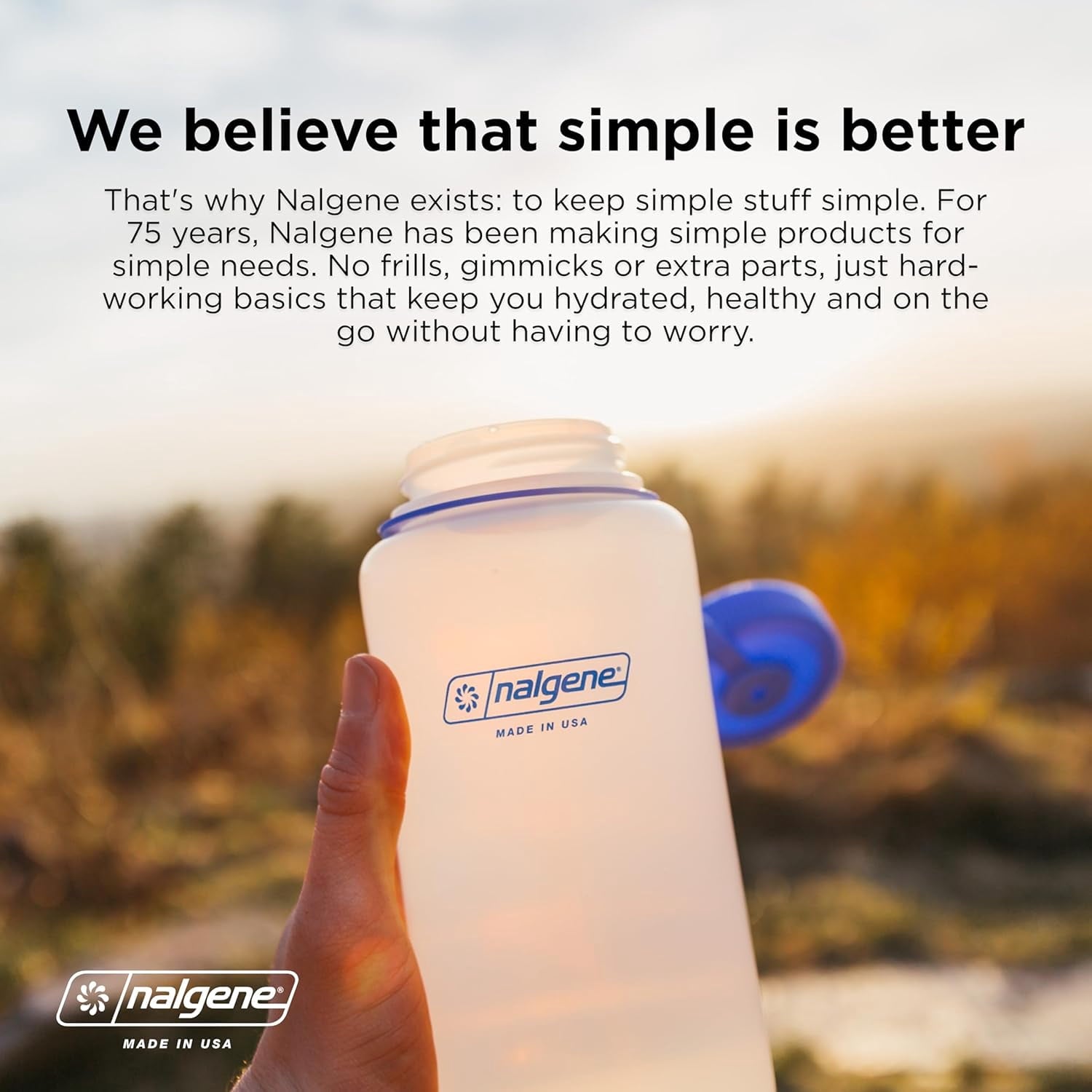 Nalgene Sustain Tritan BPA-Free Water Bottle Made with Material Derived from 50% Plastic Waste, 32 OZ, Narrow Mouth, Pear C153D