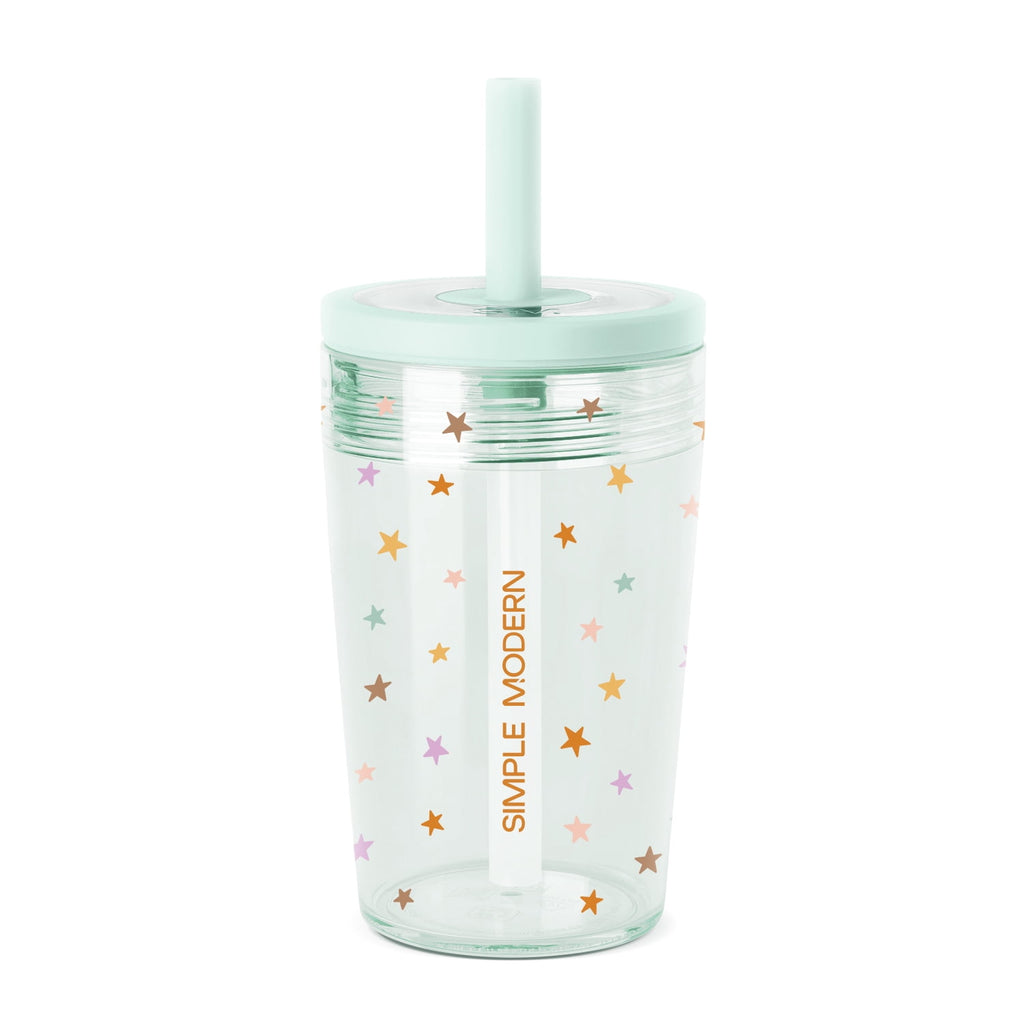 Simple Modern 12 fl oz Tritan Plastic Junior Tumbler with Silicone Straw Lid for Toddlers | Stars C399Q