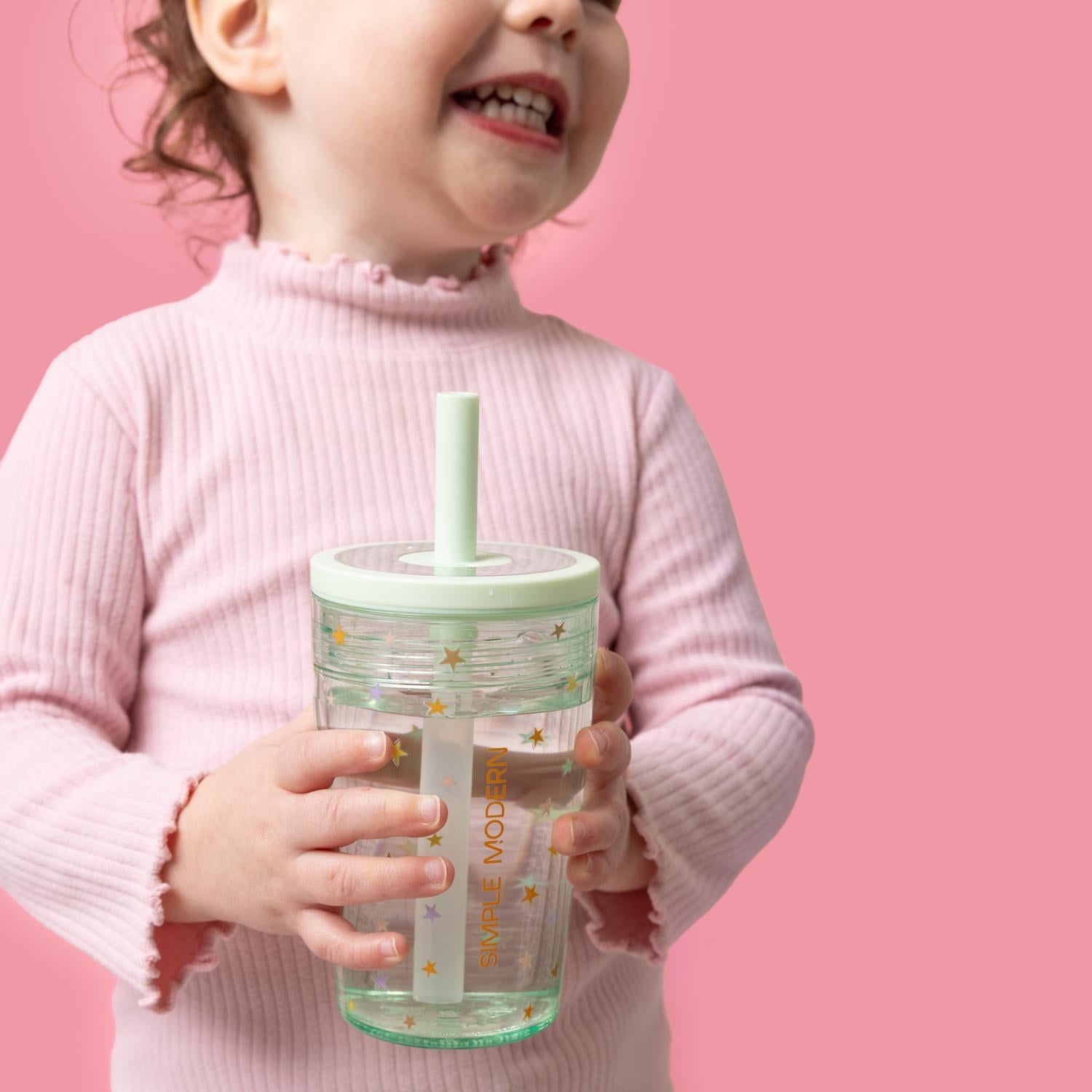 Simple Modern 12 fl oz Tritan Plastic Junior Tumbler with Silicone Straw Lid for Toddlers | Stars C399Q