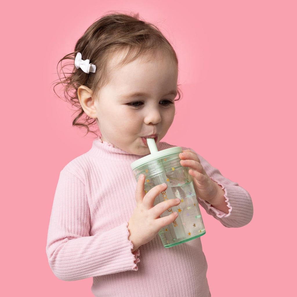 Simple Modern 12 fl oz Tritan Plastic Junior Tumbler with Silicone Straw Lid for Toddlers | Stars C399Q