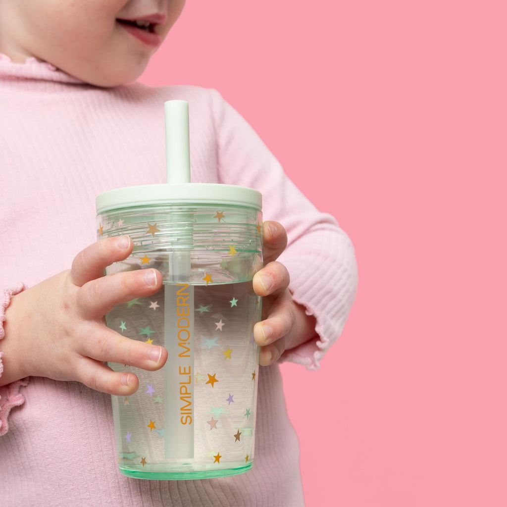 Simple Modern 12 fl oz Tritan Plastic Junior Tumbler with Silicone Straw Lid for Toddlers | Stars C399Q