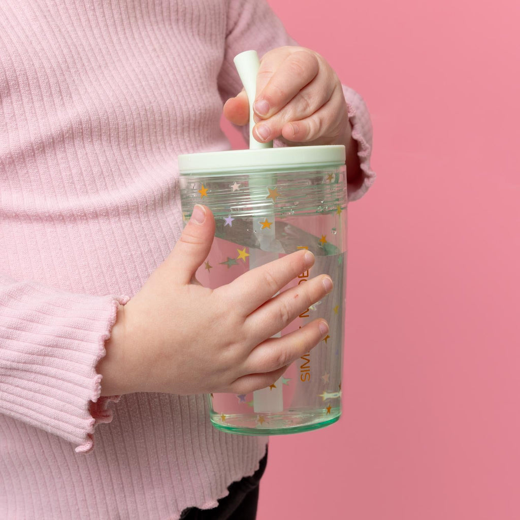 Simple Modern 12 fl oz Tritan Plastic Junior Tumbler with Silicone Straw Lid for Toddlers | Stars C399Q