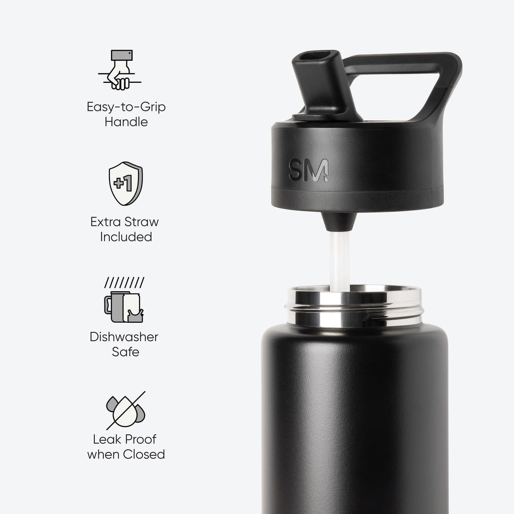 Simple Modern 30 fl oz Insulated Stainless Steel Summit Wide Mouth Water Bottle with Straw Lid | Slumberland C396Y