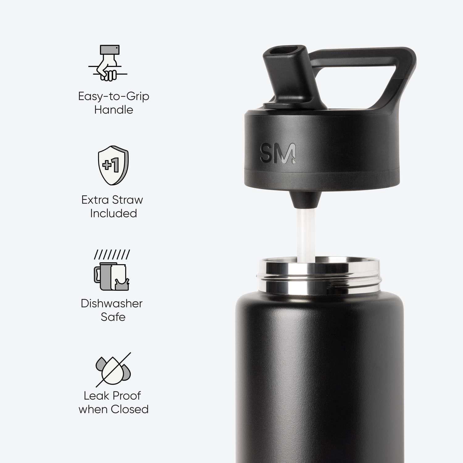 Simple Modern 30 fl oz Insulated Stainless Steel Summit Wide Mouth Water Bottle with Straw Lid | Slumberland C396Y