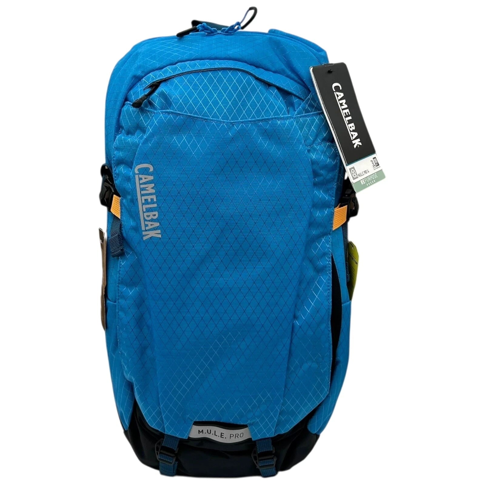 CAMELBAK M.U.L.E Pro 14L Bike Hydration Backpack 100 oz, Ibiza Blue/Orange C251K