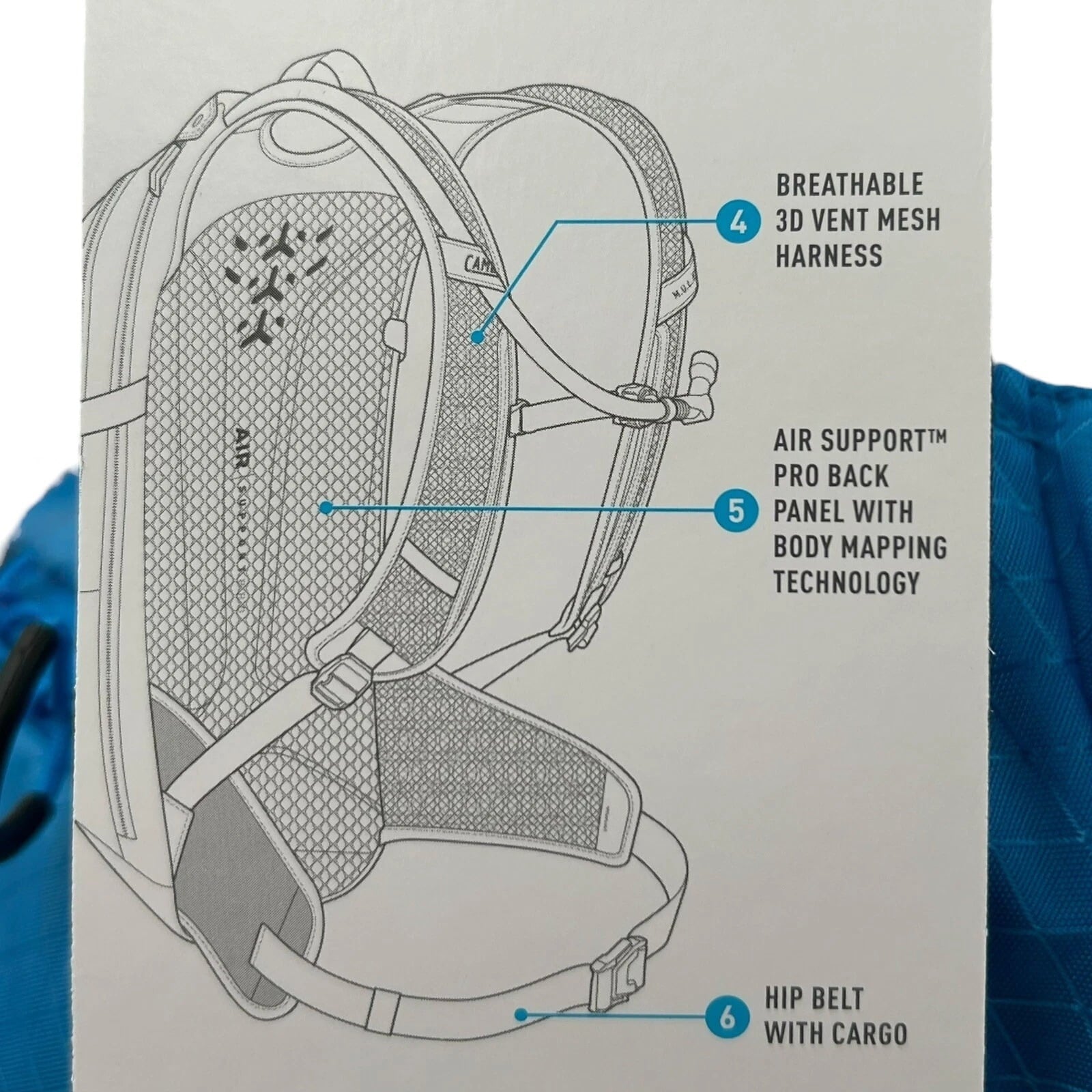 CAMELBAK M.U.L.E Pro 14L Bike Hydration Backpack 100 oz, Ibiza Blue/Orange C251K