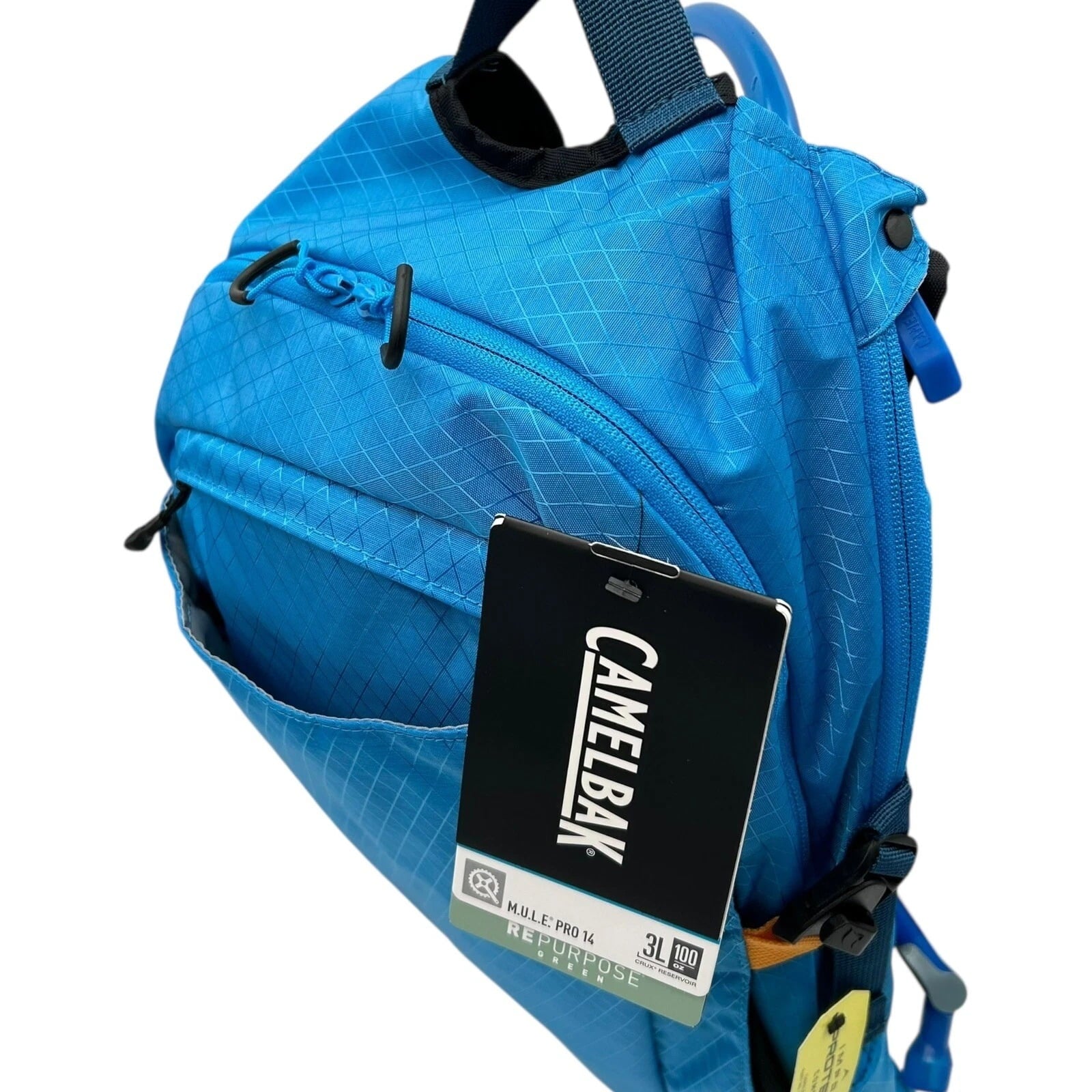 CAMELBAK M.U.L.E Pro 14L Bike Hydration Backpack 100 oz, Ibiza Blue/Orange C251K