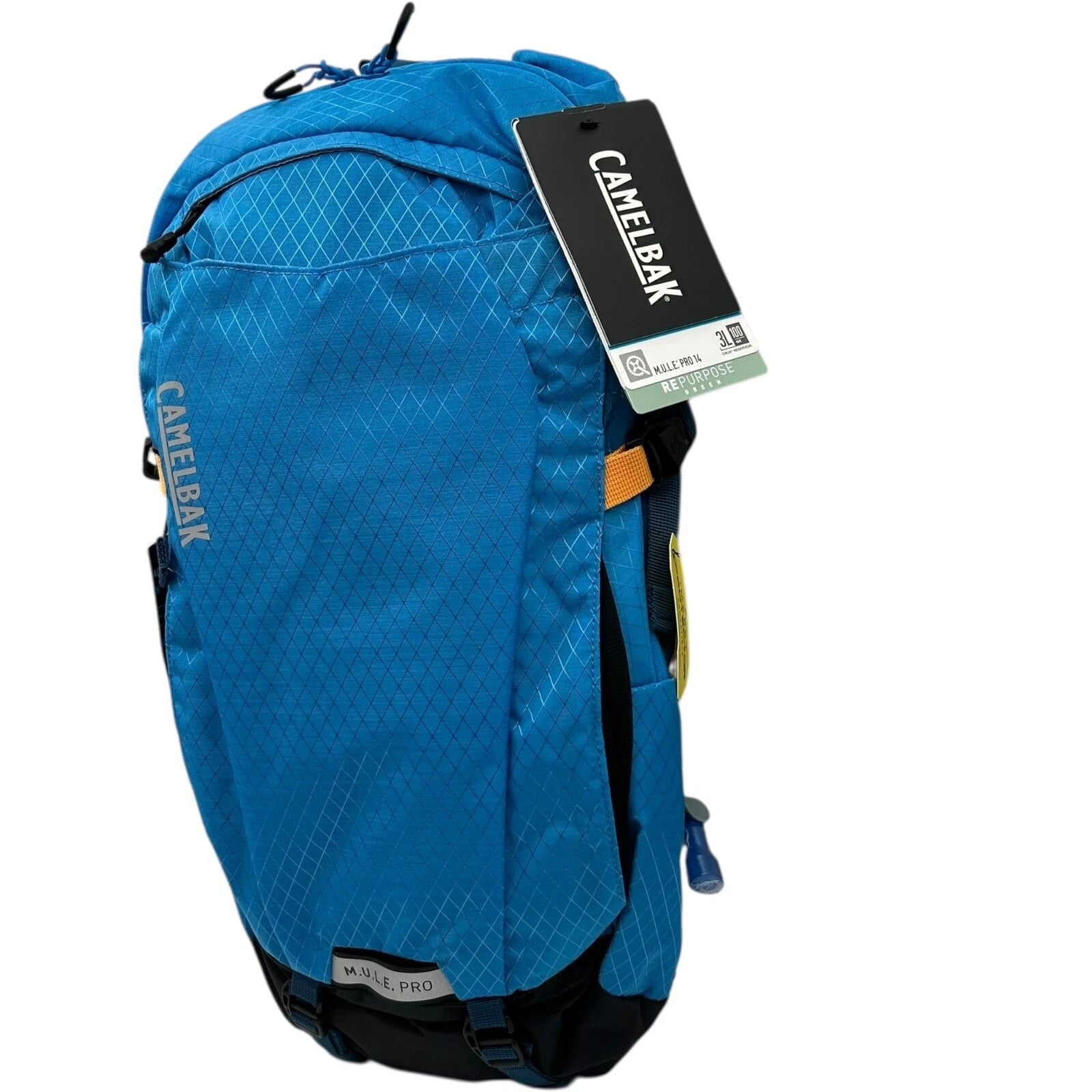 CAMELBAK M.U.L.E Pro 14L Bike Hydration Backpack 100 oz, Ibiza Blue/Orange C251K