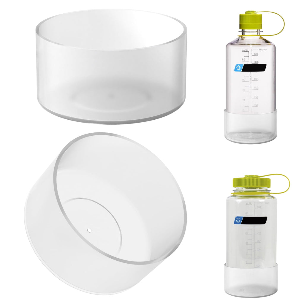 Linkidea 2 Pack Water Bottle Boot Compatible with Nalgene Sustain Wide Mouth 32oz/48oz, Narrow Mouth 32oz, Silicone Anti-Slip Bottle Bottom Bumper Protector (Clear White) C214K