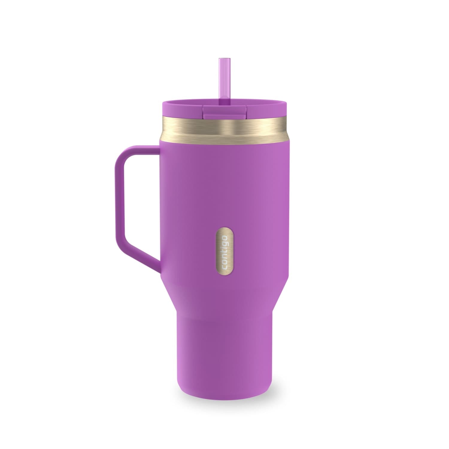 Contigo SnapSeal Leakproof Stainless Steel Reusable Water Bottle Tumbler with Side Handle, Black/Bronze, 30 oz C015E