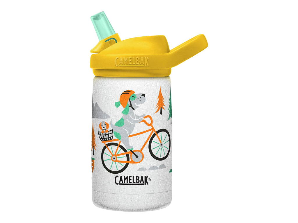 CamelBak Eddy+ Kids - Water bottle - Size 4.25 in x 2.91 in - Height 6.5 in - 12 fl.oz - biking dogs C327E