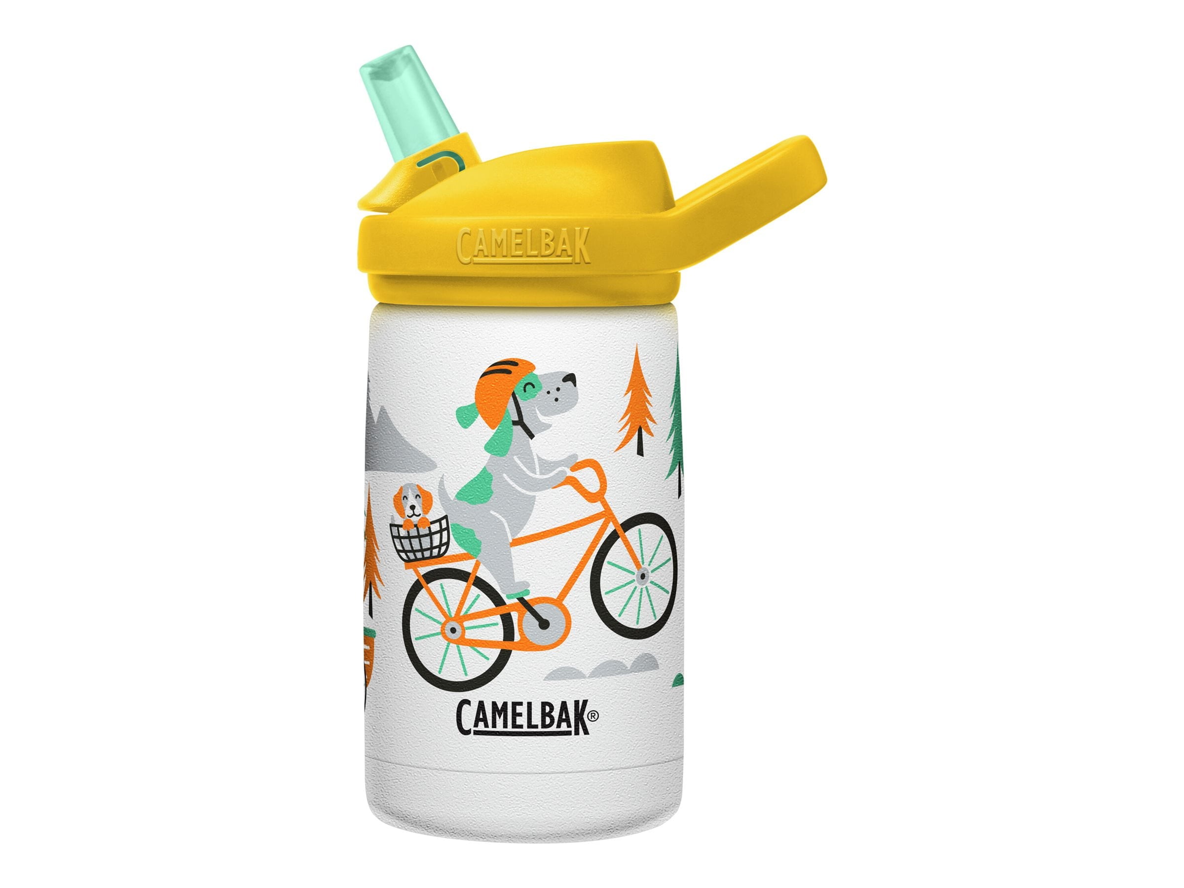 CamelBak Eddy+ Kids - Water bottle - Size 4.25 in x 2.91 in - Height 6.5 in - 12 fl.oz - biking dogs C327E