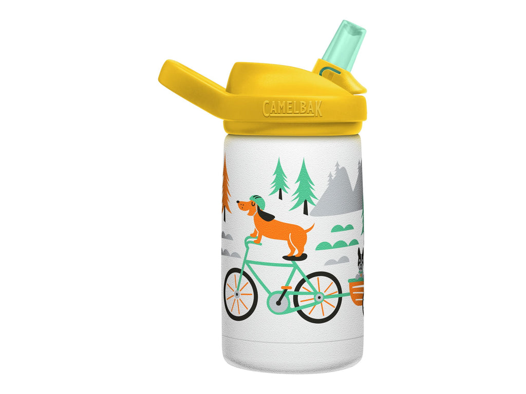 CamelBak Eddy+ Kids - Water bottle - Size 4.25 in x 2.91 in - Height 6.5 in - 12 fl.oz - biking dogs C327E