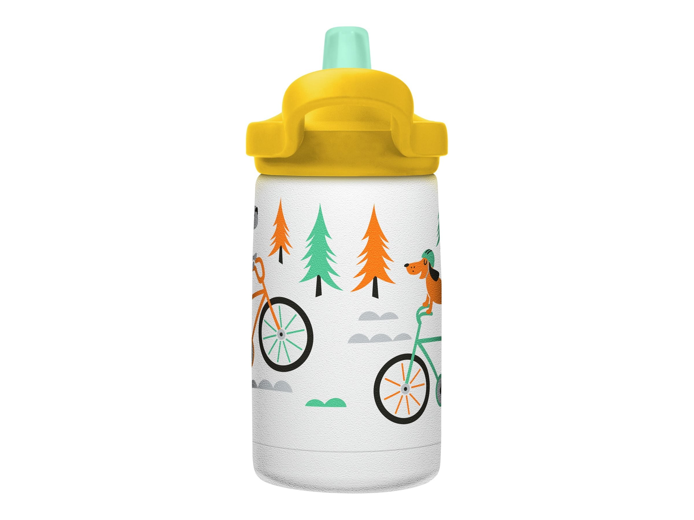 CamelBak Eddy+ Kids - Water bottle - Size 4.25 in x 2.91 in - Height 6.5 in - 12 fl.oz - biking dogs C327E