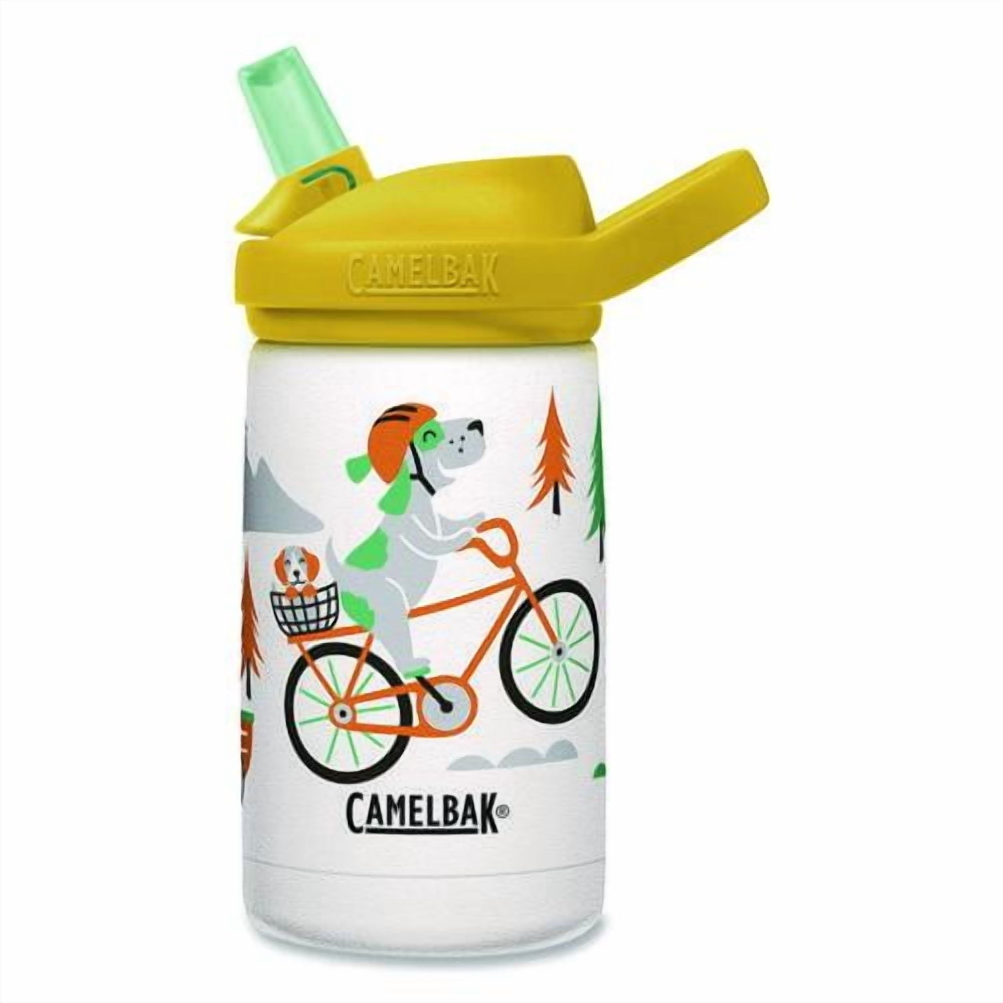 CamelBak Eddy+ Kids - Water bottle - Size 4.25 in x 2.91 in - Height 6.5 in - 12 fl.oz - biking dogs C327E