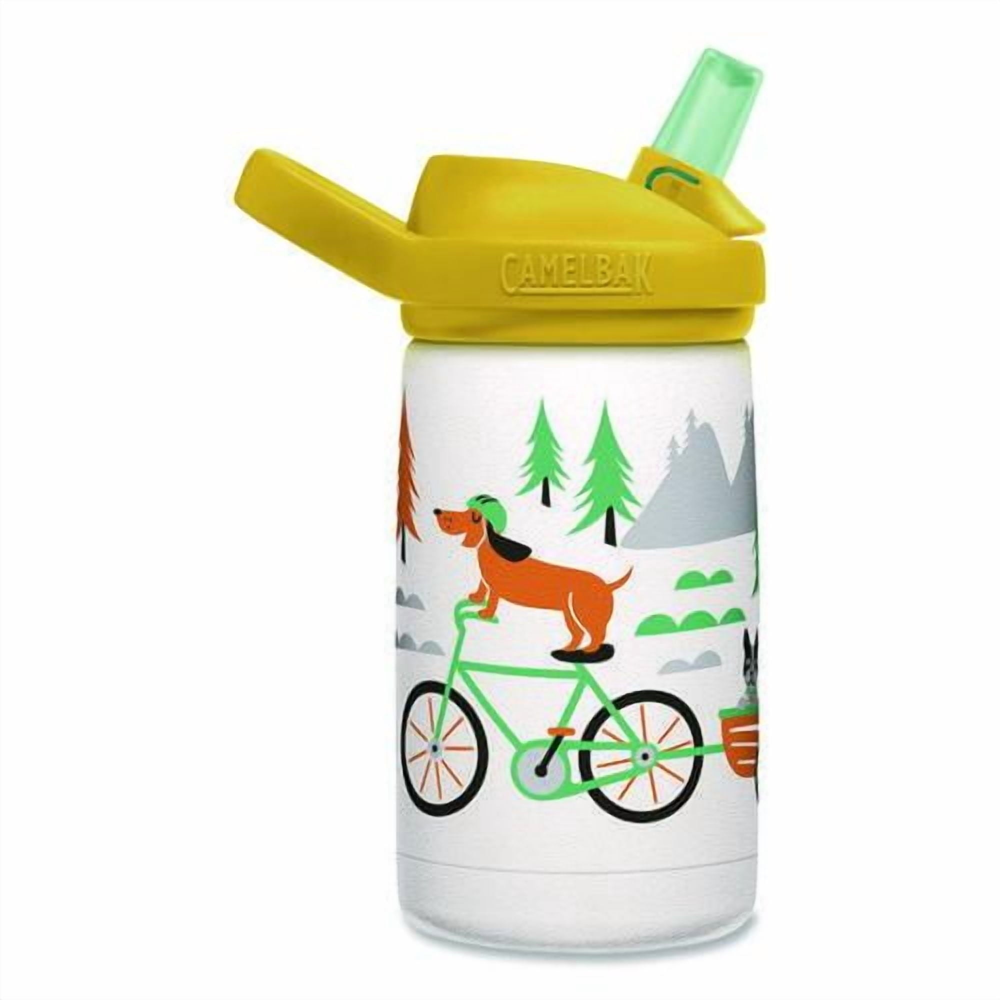 CamelBak Eddy+ Kids - Water bottle - Size 4.25 in x 2.91 in - Height 6.5 in - 12 fl.oz - biking dogs C327E