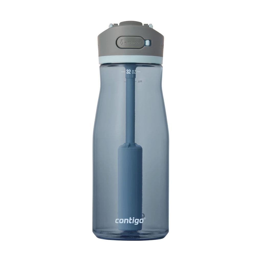 Contigo Wells Plastic Filter Water Bottle with AUTOSPOUT Straw Lid, 32 oz., Dark Ice C008F