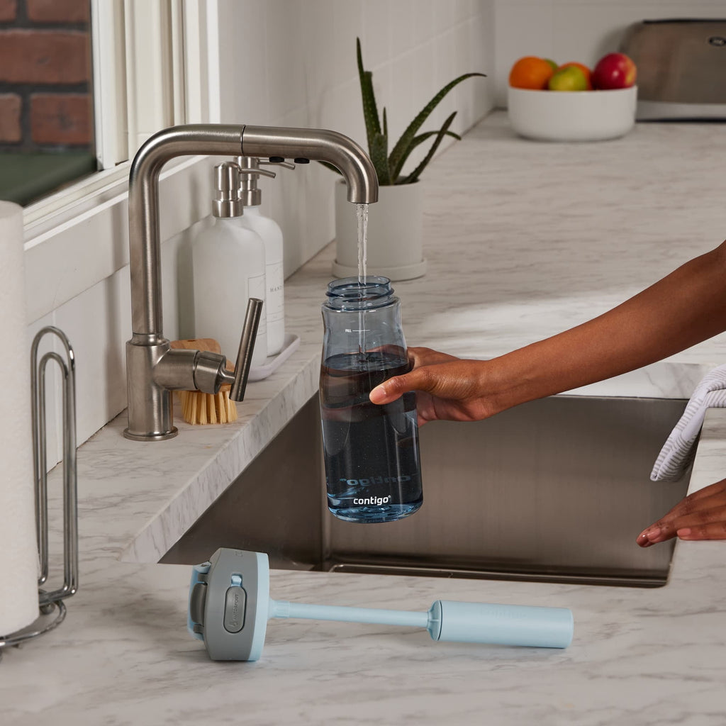 Contigo Wells Plastic Filter Water Bottle with AUTOSPOUT Straw Lid, 32 oz., Dark Ice C008F