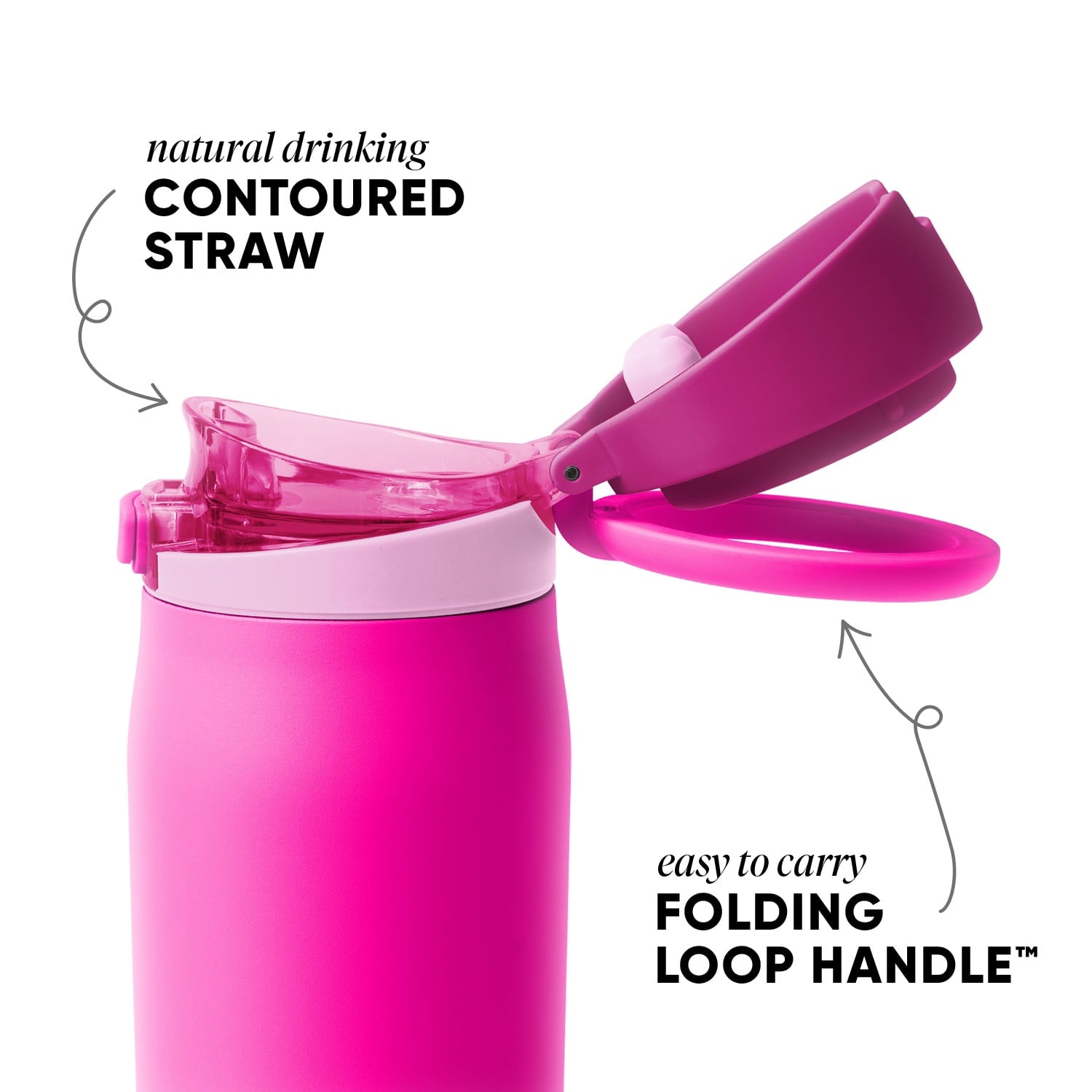 Simple Modern 24oz Mesa Loop Water Bottle with Covered Spout | Pink Champagne C409N