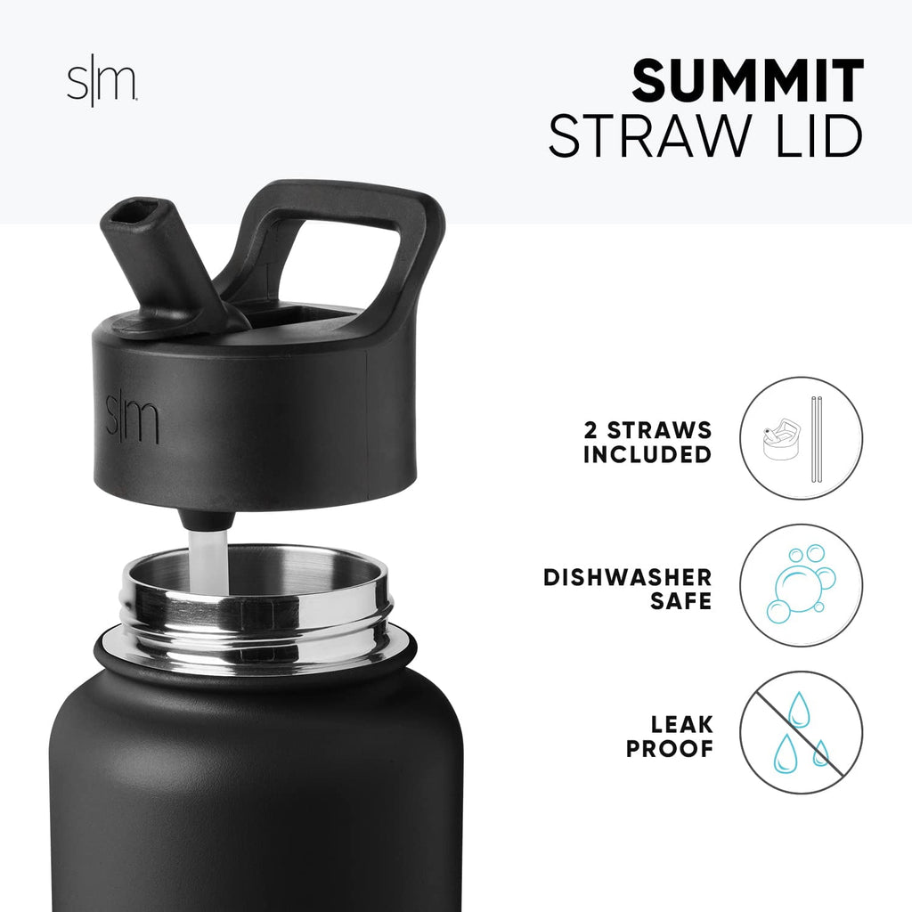 Simple Modern Kids Water Bottle with Straw Lid Vacuum Insulated Stainless Steel Metal Thermos Bottles | Reusable Leak Proof BPA-Free Flask for School | Summit Collection | 18oz, Blush -Blush C687K