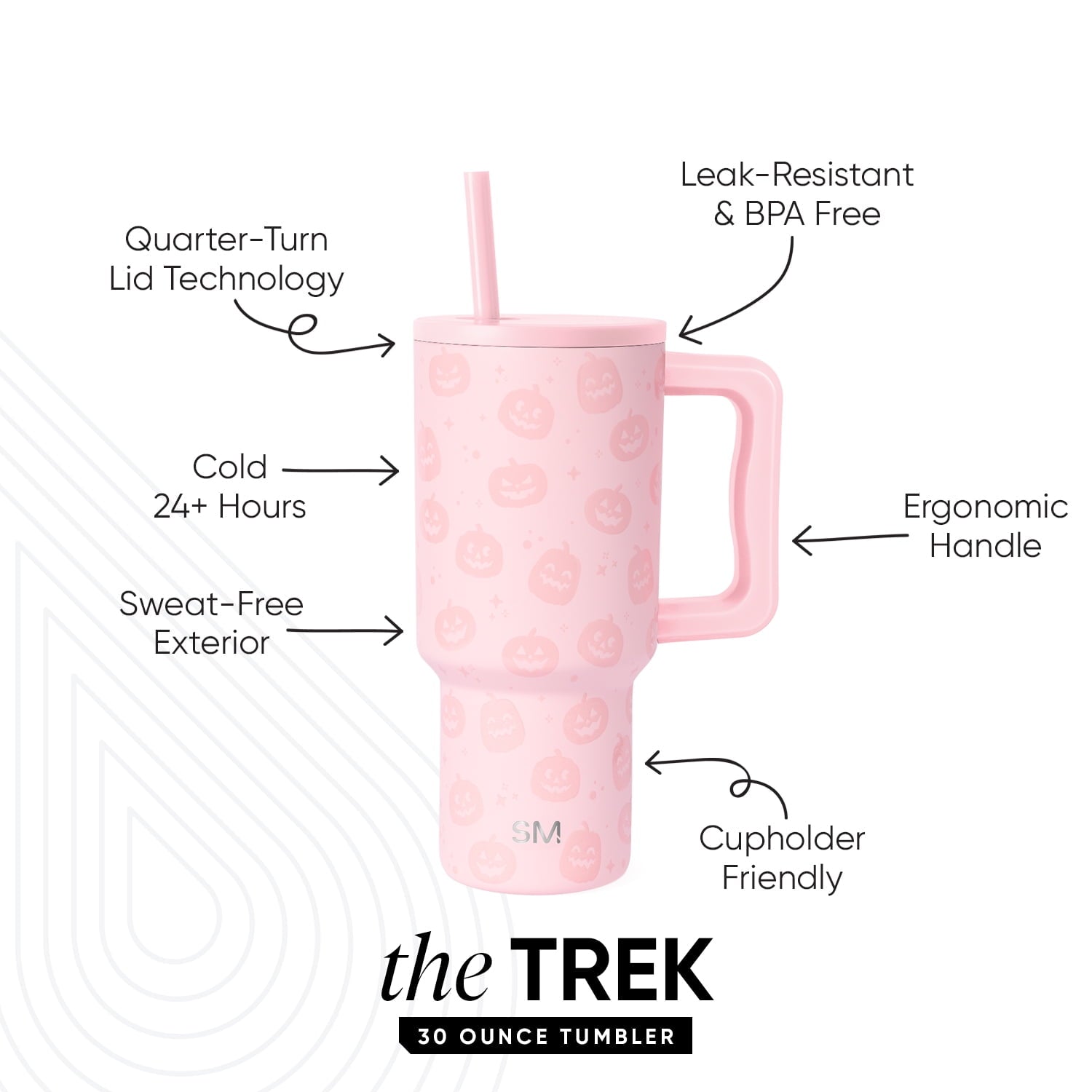 Simple Modern 30 fl oz Insulated Stainless Steel Trek Tumbler with Straw Lid | Seaglass Sage and Cream Checkmate C690P