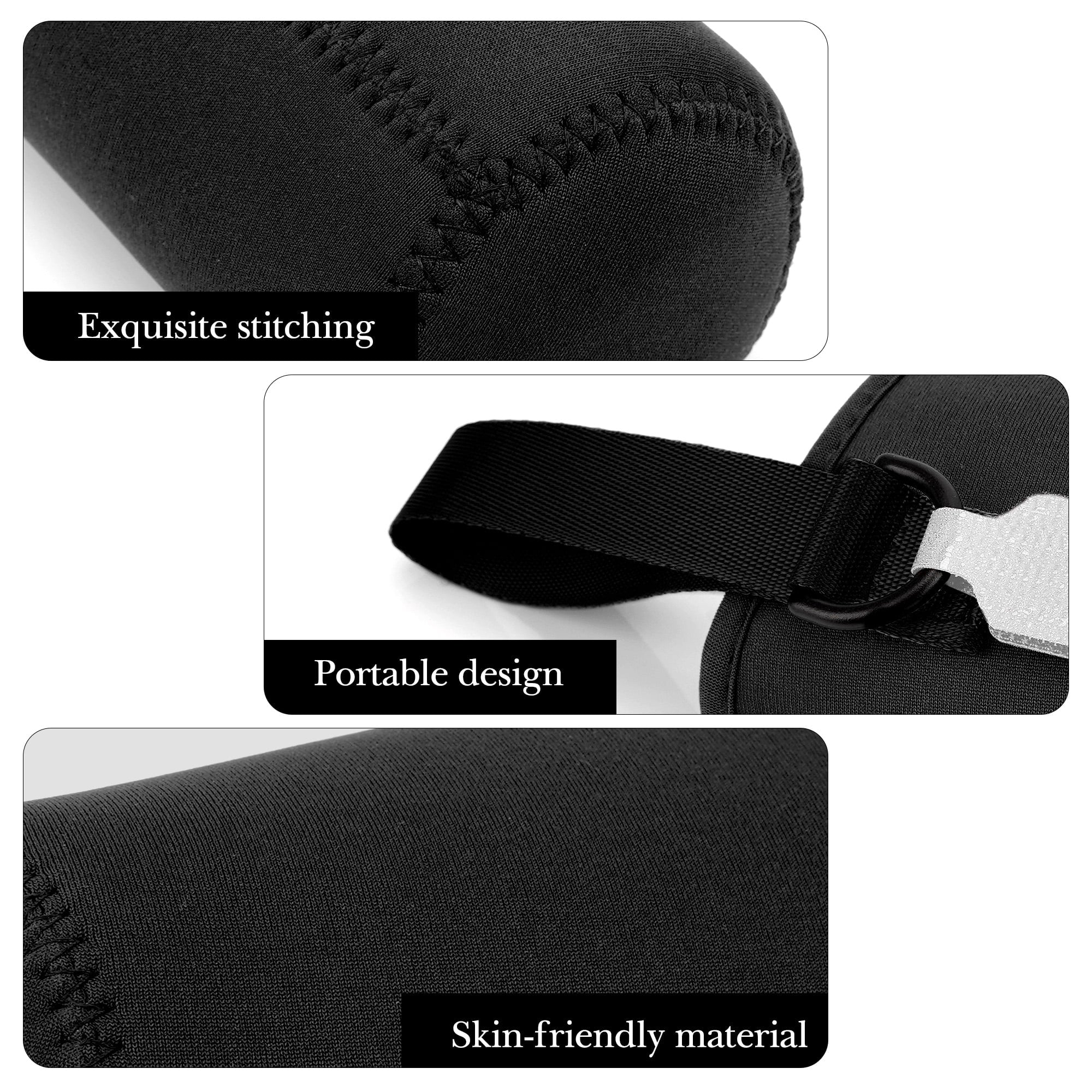 Linkidea Water Bottle Sleeve Compatible with CamelBak Eddy+ Tritan 14oz, Steel 12oz Kids Bottle, Waterbottle Holder Bag with Name Tag, Black C386H