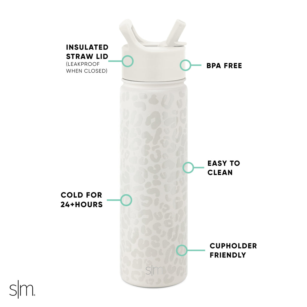 Simple Modern Summit Water Bottle Straw Lid Vacuum Insulated Stainless Steel Bottle | 22 fl oz C430Z