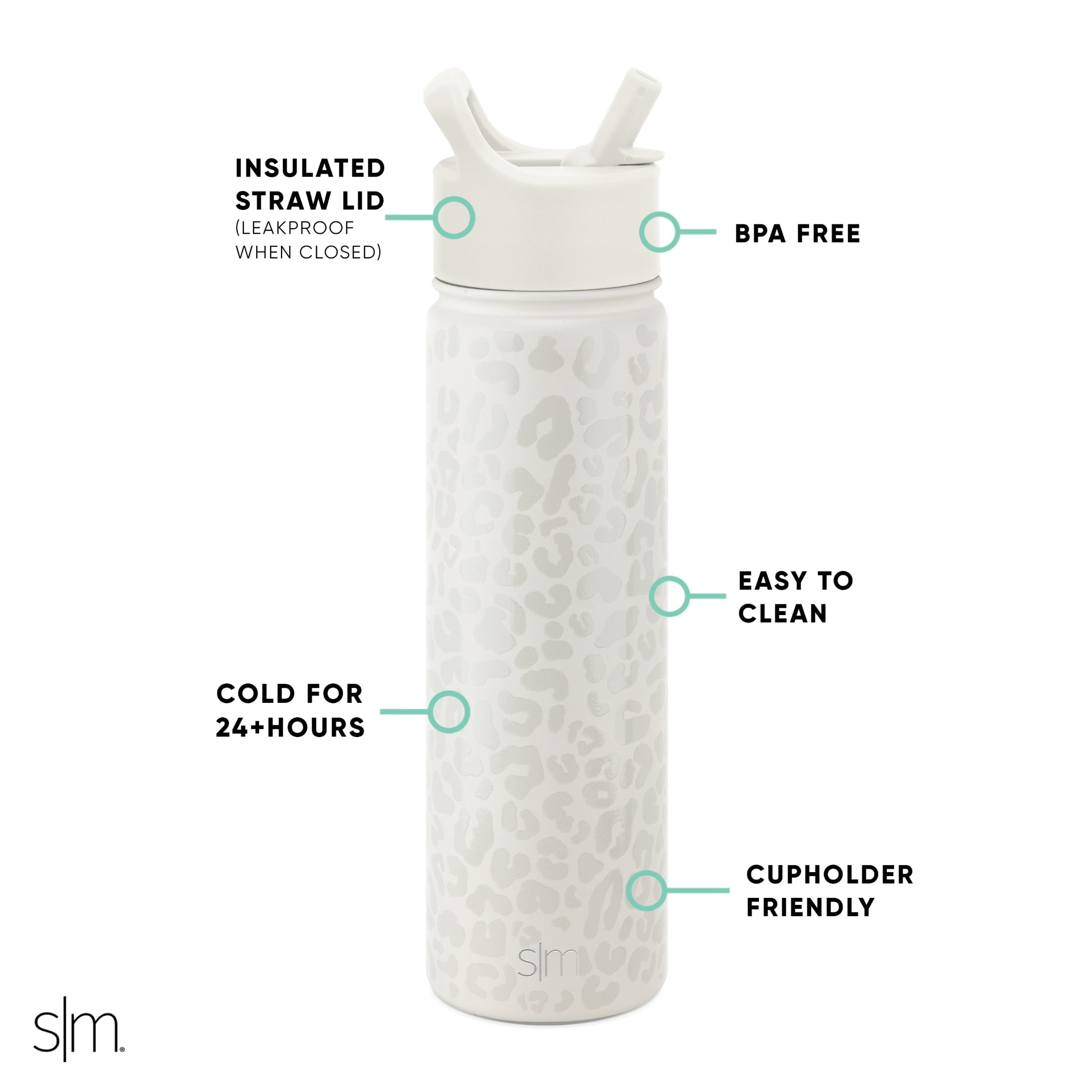 Simple Modern Summit Water Bottle Straw Lid Vacuum Insulated Stainless Steel Bottle | 22 fl oz C430Z