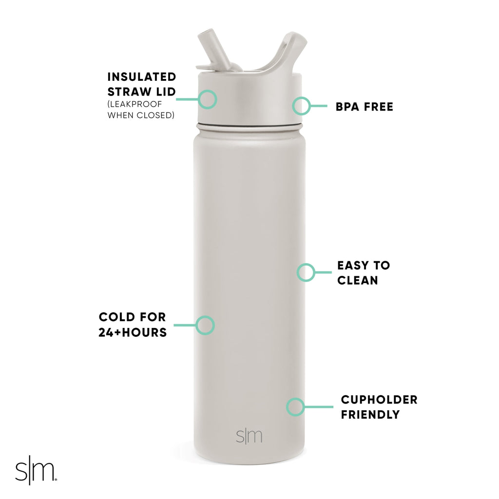 Simple Modern Summit Water Bottle Straw Lid Vacuum Insulated Stainless Steel Bottle | 22 fl oz C430Z