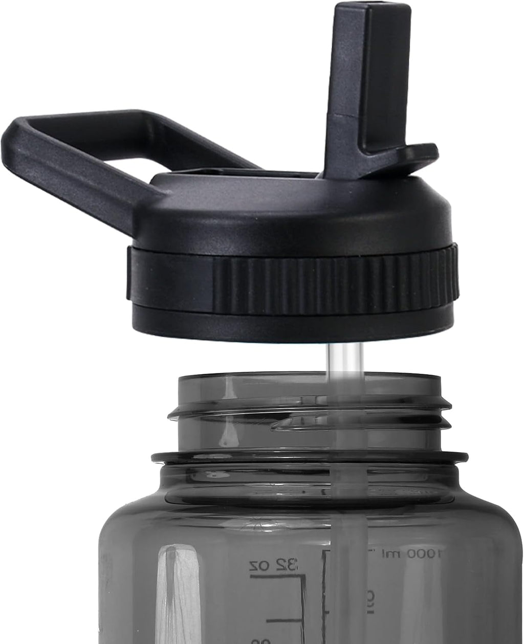 Straw Lid Compatible with Nalgene Water Bottles 32 OZ, BPA-Free Straws Lid with Handle for Nalgene Wide Mouth, Replacement Bottle Cap Accessories with 2 Straws and 1 Straw Brush C230U