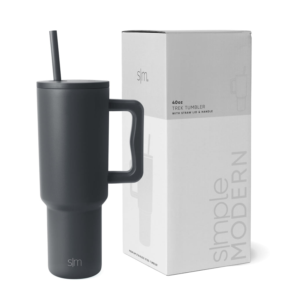 Simple Modern 40 fl oz Insulated Stainless Steel Trek Tumbler with Straw Lid | 80s Mix C403J