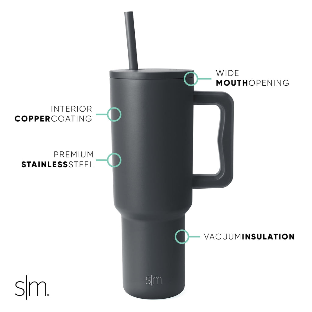 Simple Modern 40 fl oz Insulated Stainless Steel Trek Tumbler with Straw Lid | 80s Mix C403J