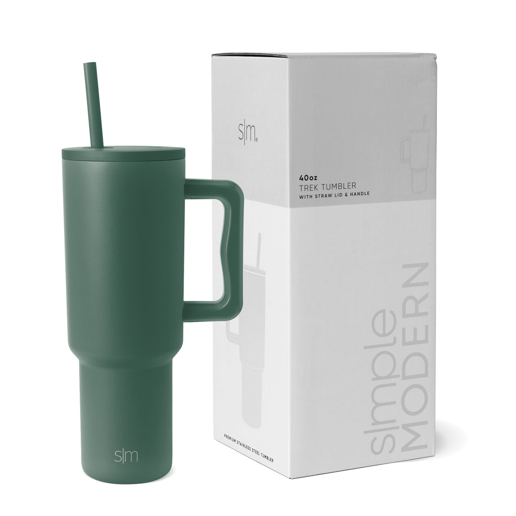 Simple Modern 40 fl oz Insulated Stainless Steel Trek Tumbler with Straw Lid | 80s Mix C403J