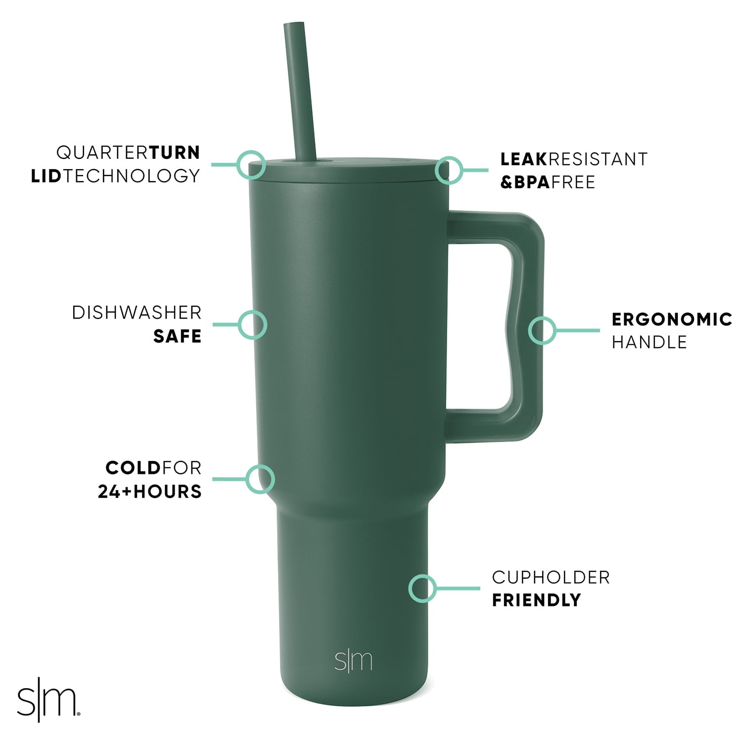 Simple Modern 40 fl oz Insulated Stainless Steel Trek Tumbler with Straw Lid | 80s Mix C403J