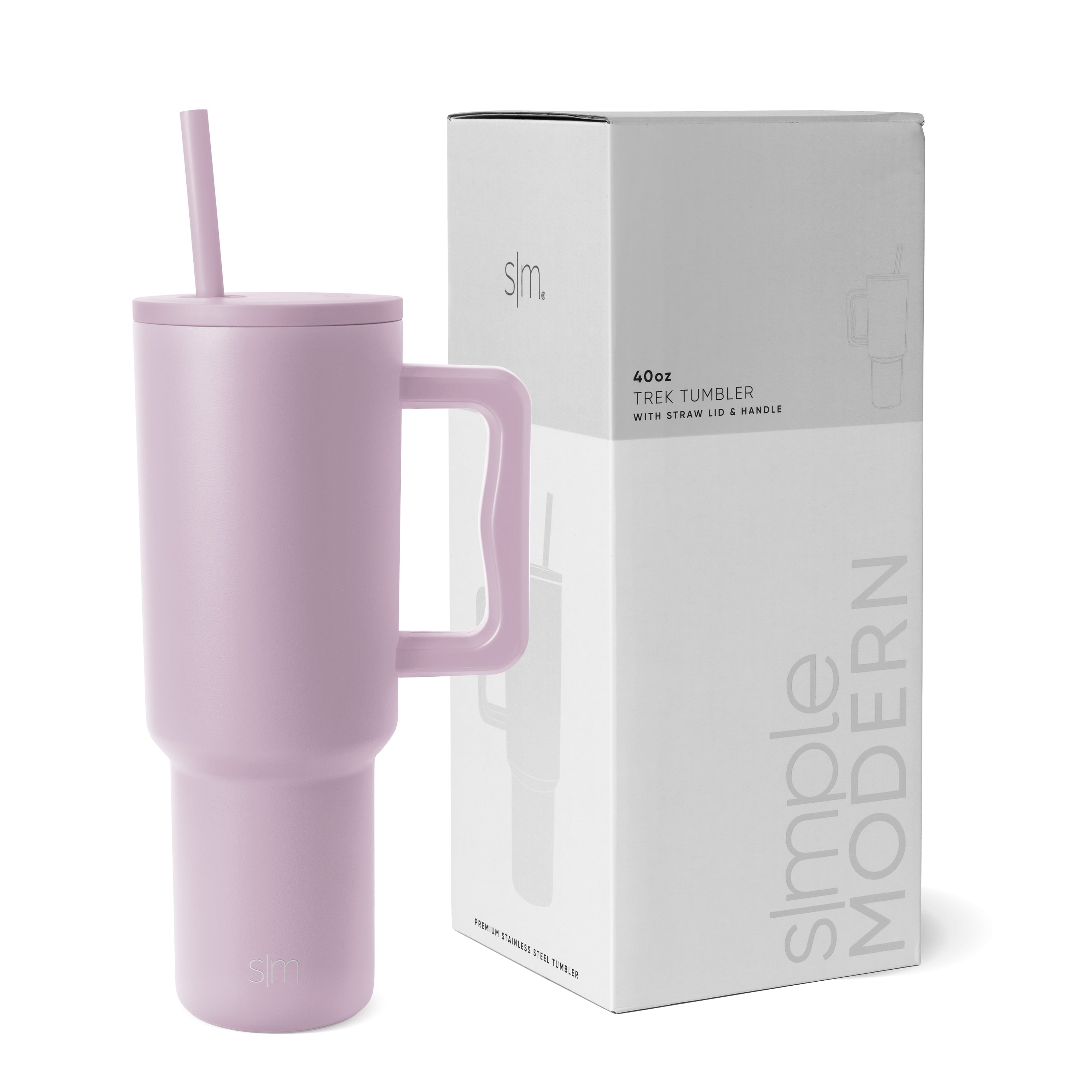 Simple Modern 40 fl oz Insulated Stainless Steel Trek Tumbler with Straw Lid | 80s Mix C403J