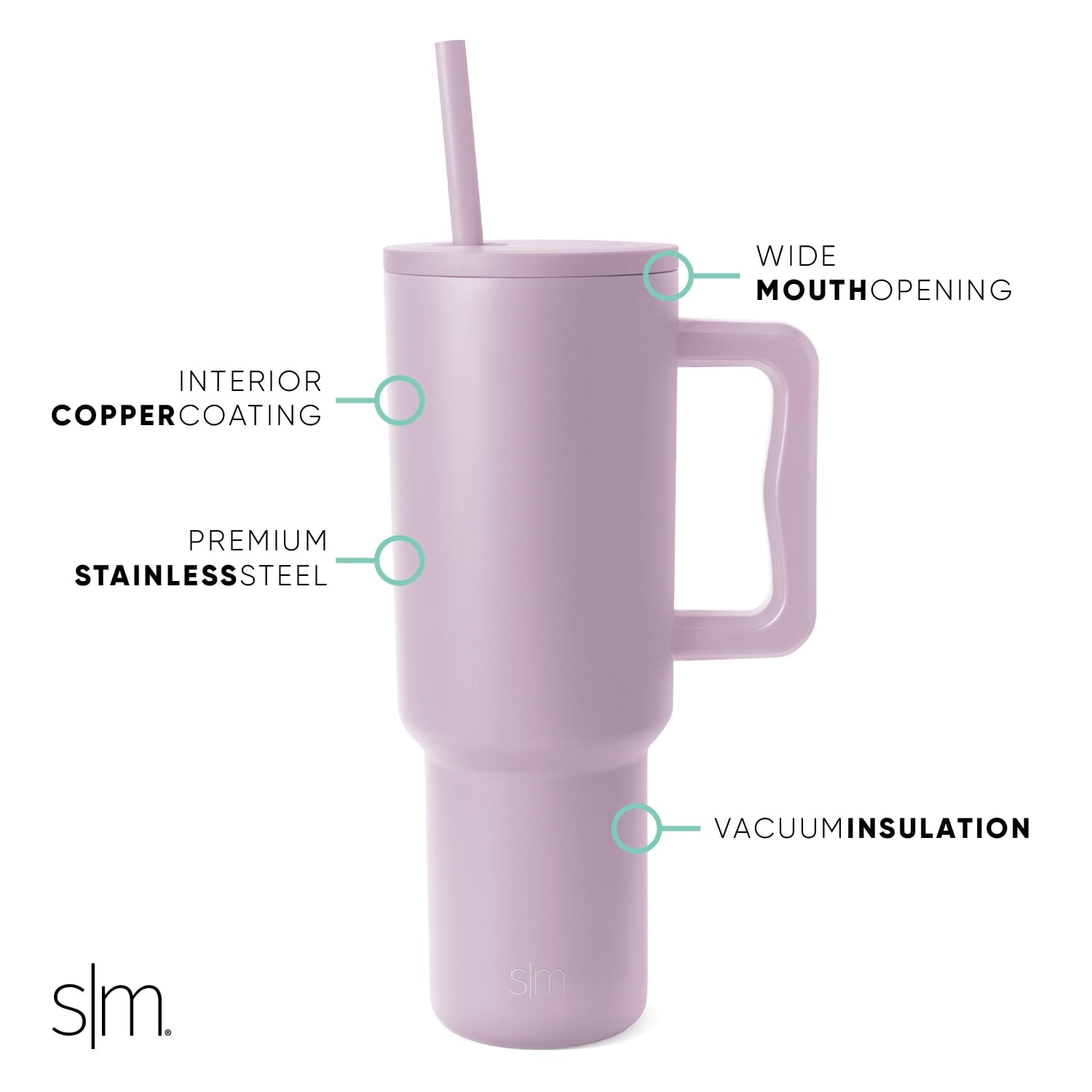 Simple Modern 40 fl oz Insulated Stainless Steel Trek Tumbler with Straw Lid | 80s Mix C403J