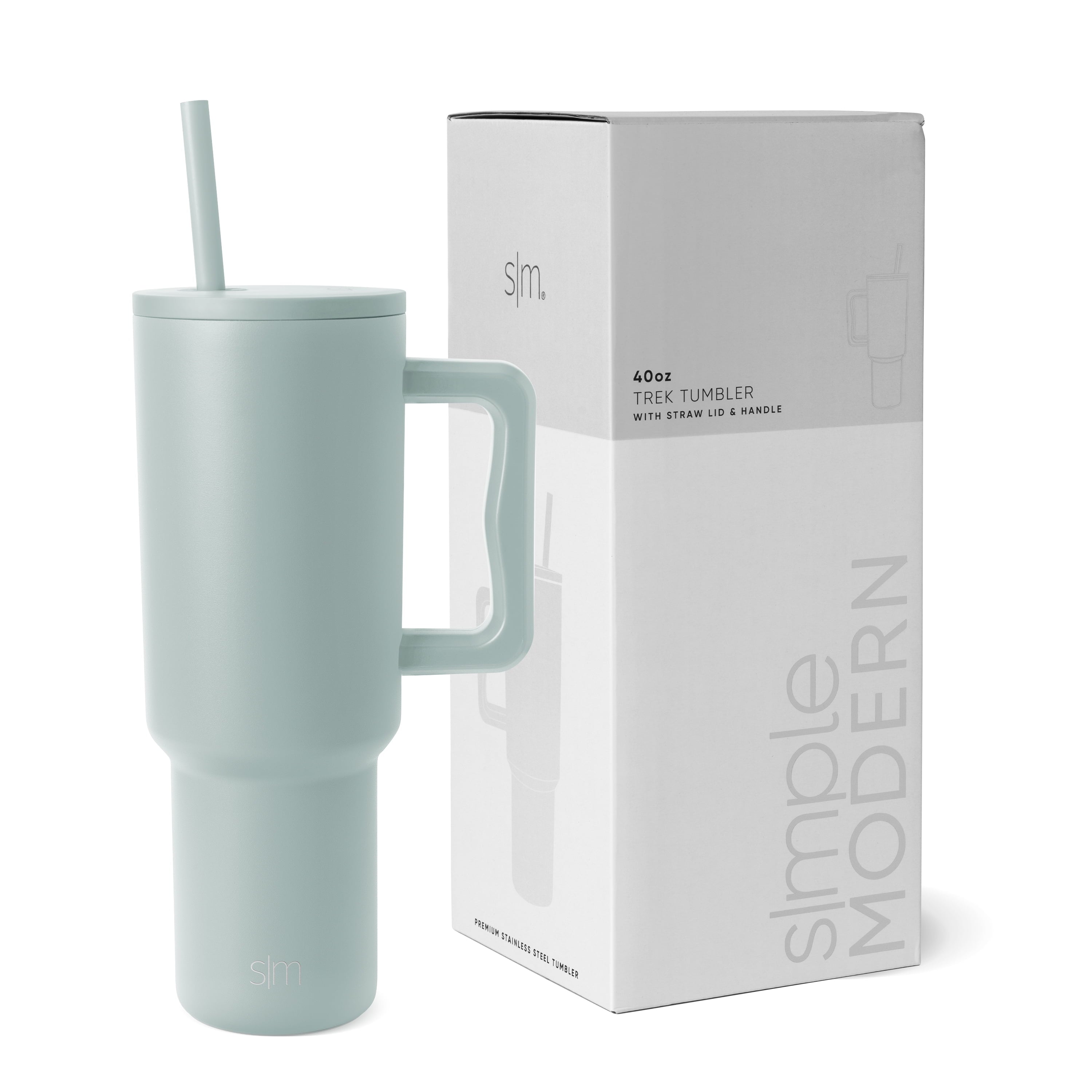 Simple Modern 40 fl oz Insulated Stainless Steel Trek Tumbler with Straw Lid | 80s Mix C403J
