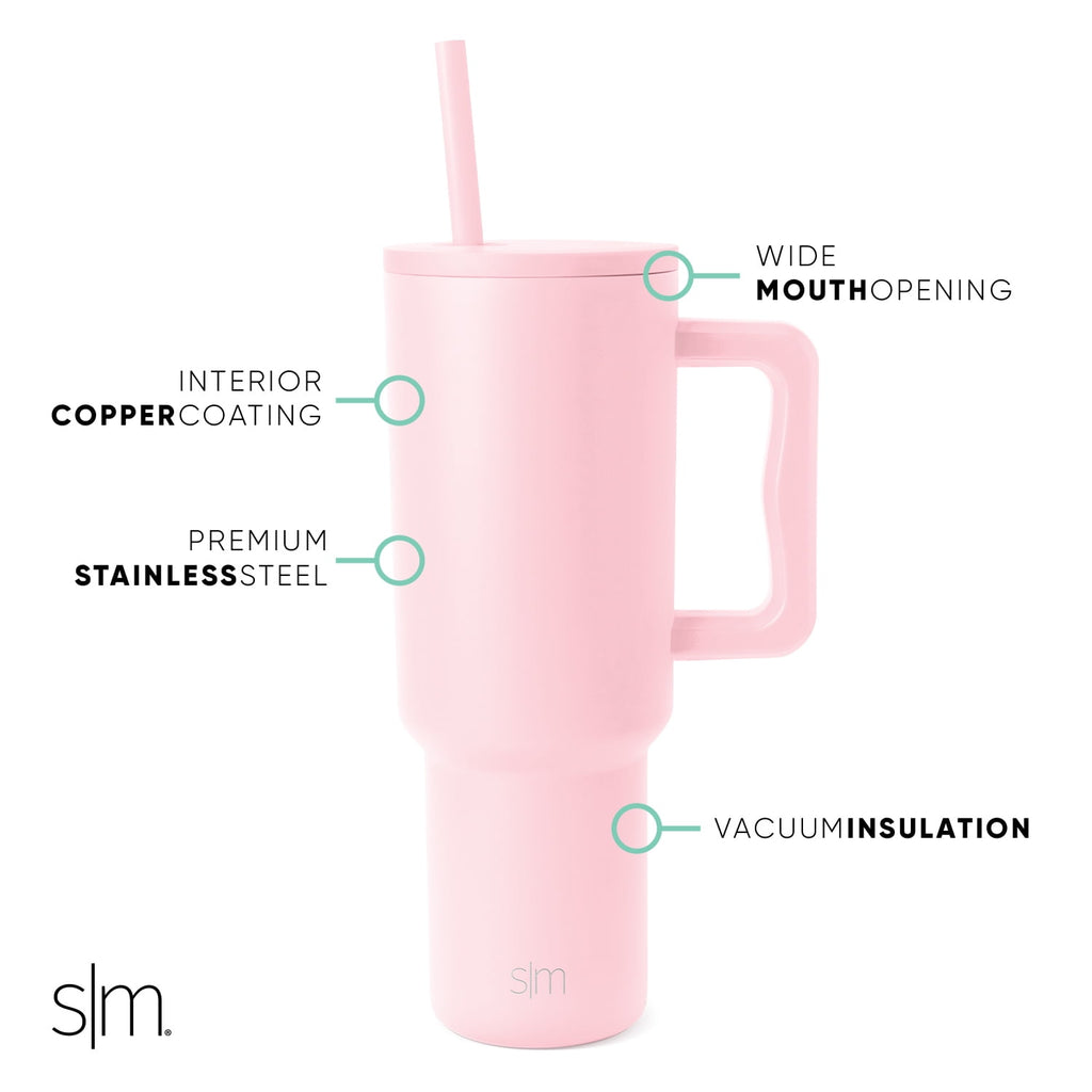 Simple Modern 40 fl oz Insulated Stainless Steel Trek Tumbler with Straw Lid | 80s Mix C403J