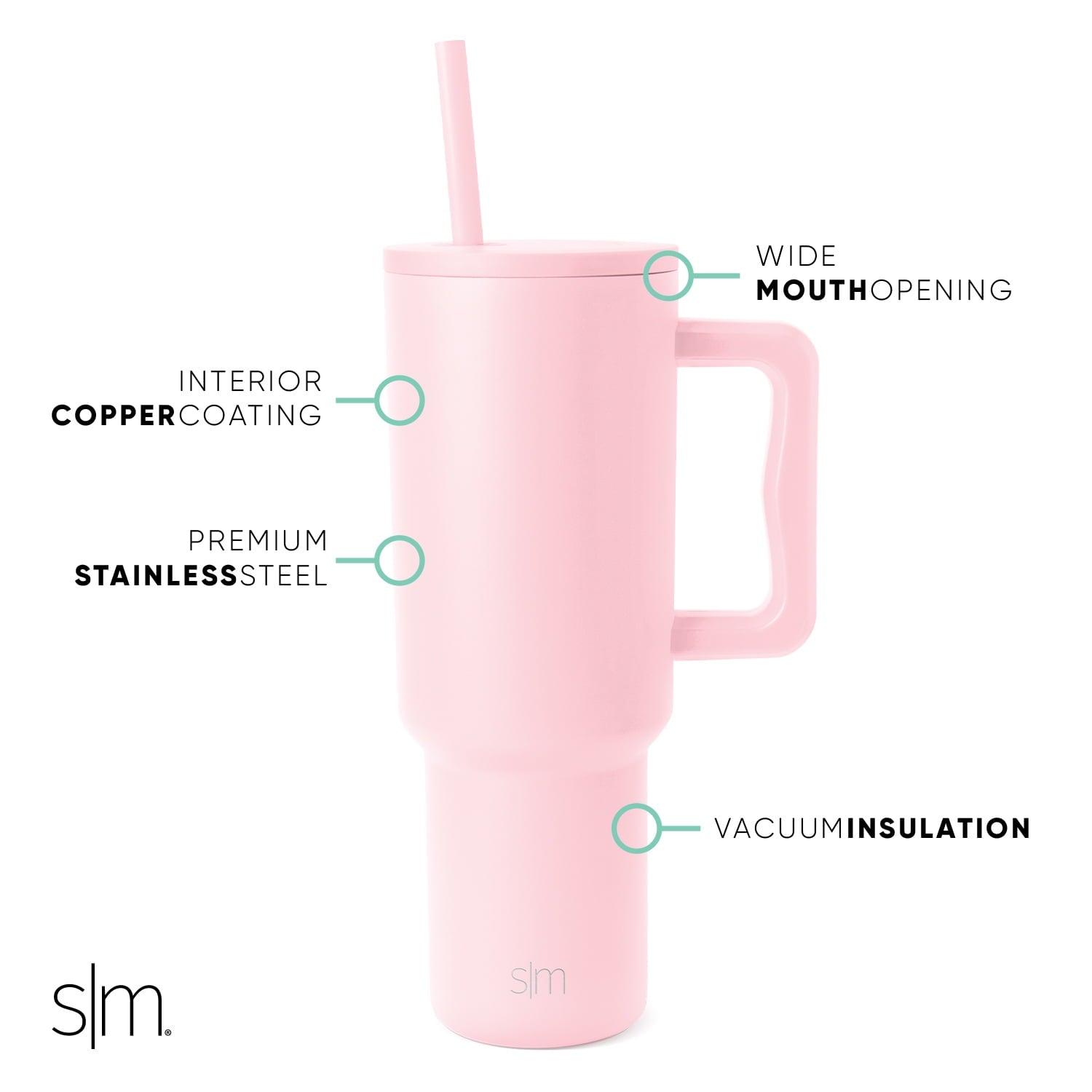 Simple Modern 40 fl oz Insulated Stainless Steel Trek Tumbler with Straw Lid | 80s Mix C403J