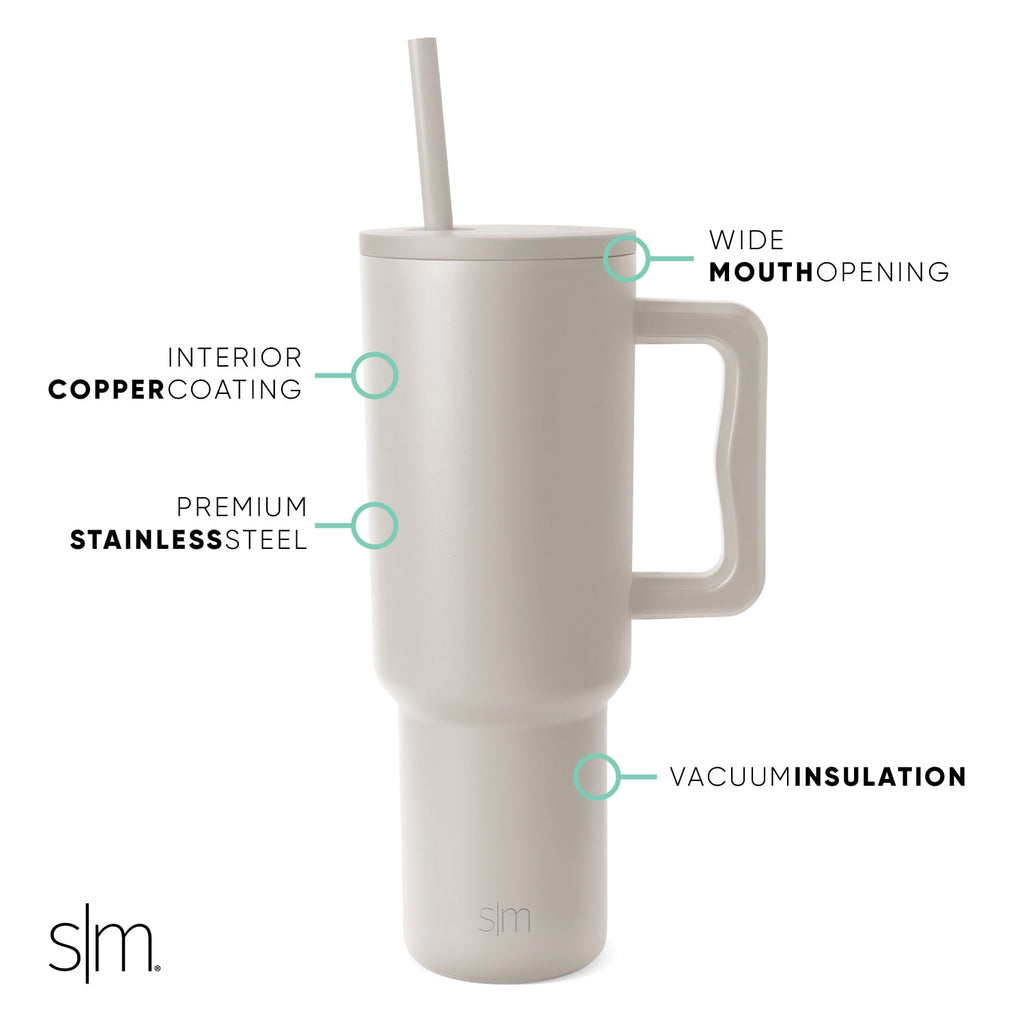 Simple Modern 40 fl oz Insulated Stainless Steel Trek Tumbler with Straw Lid | 80s Mix C403J