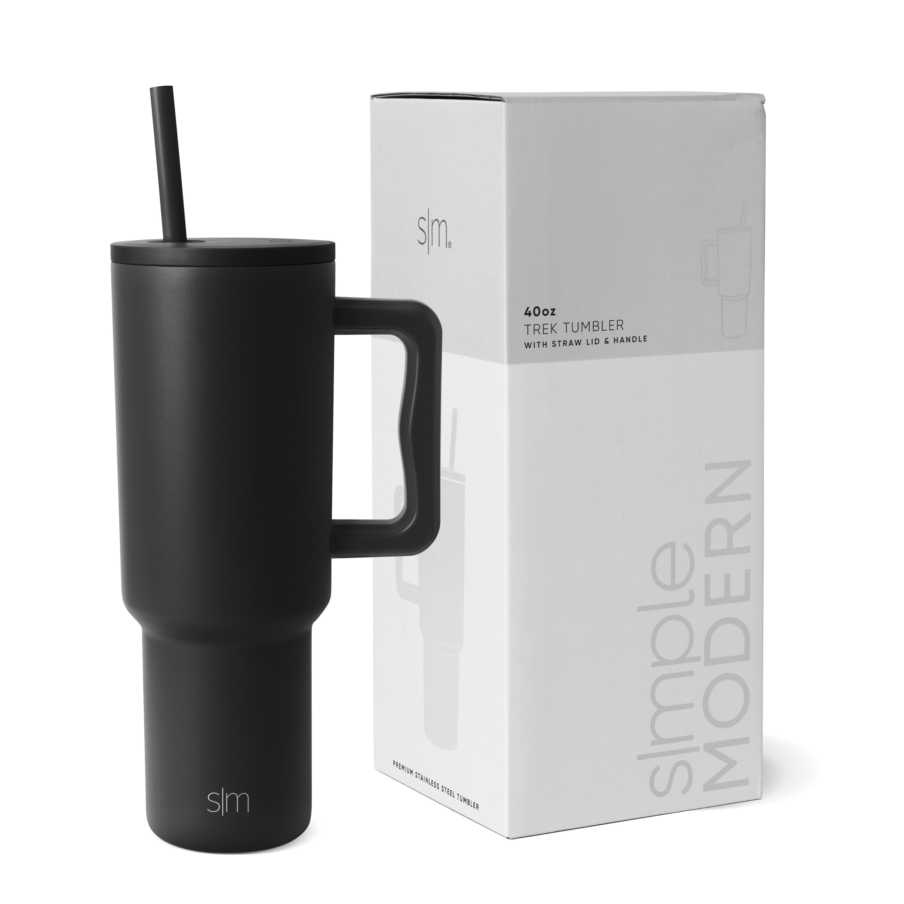 Simple Modern 40 fl oz Insulated Stainless Steel Trek Tumbler with Straw Lid | 80s Mix C403J