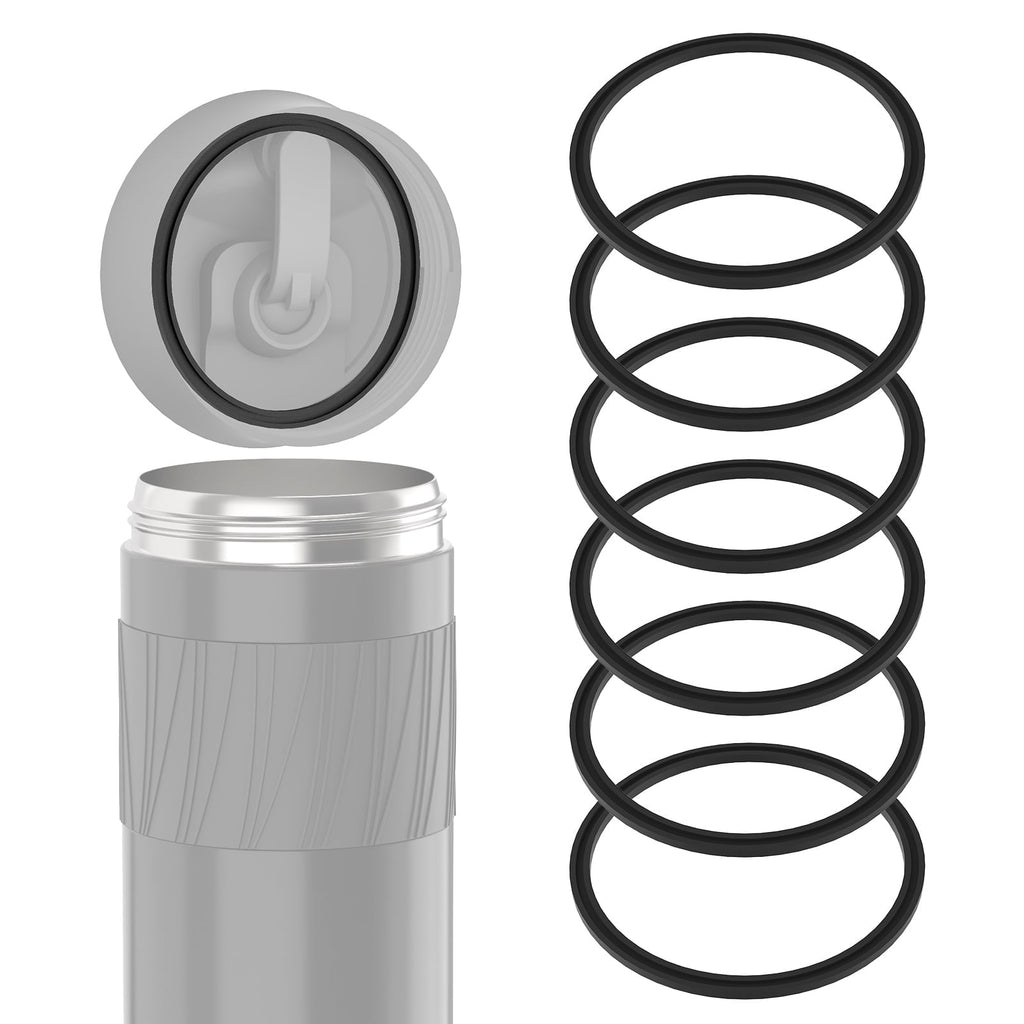 Linkidea 6 Pack Water Bottle Gasket Replacement Compatible with Contigo Byron Snapseal Travel Mug 16oz/20oz, Silicone O Ring Leak Proof Rubber Seal with Tweezer for Bottle Lid, Black C126C
