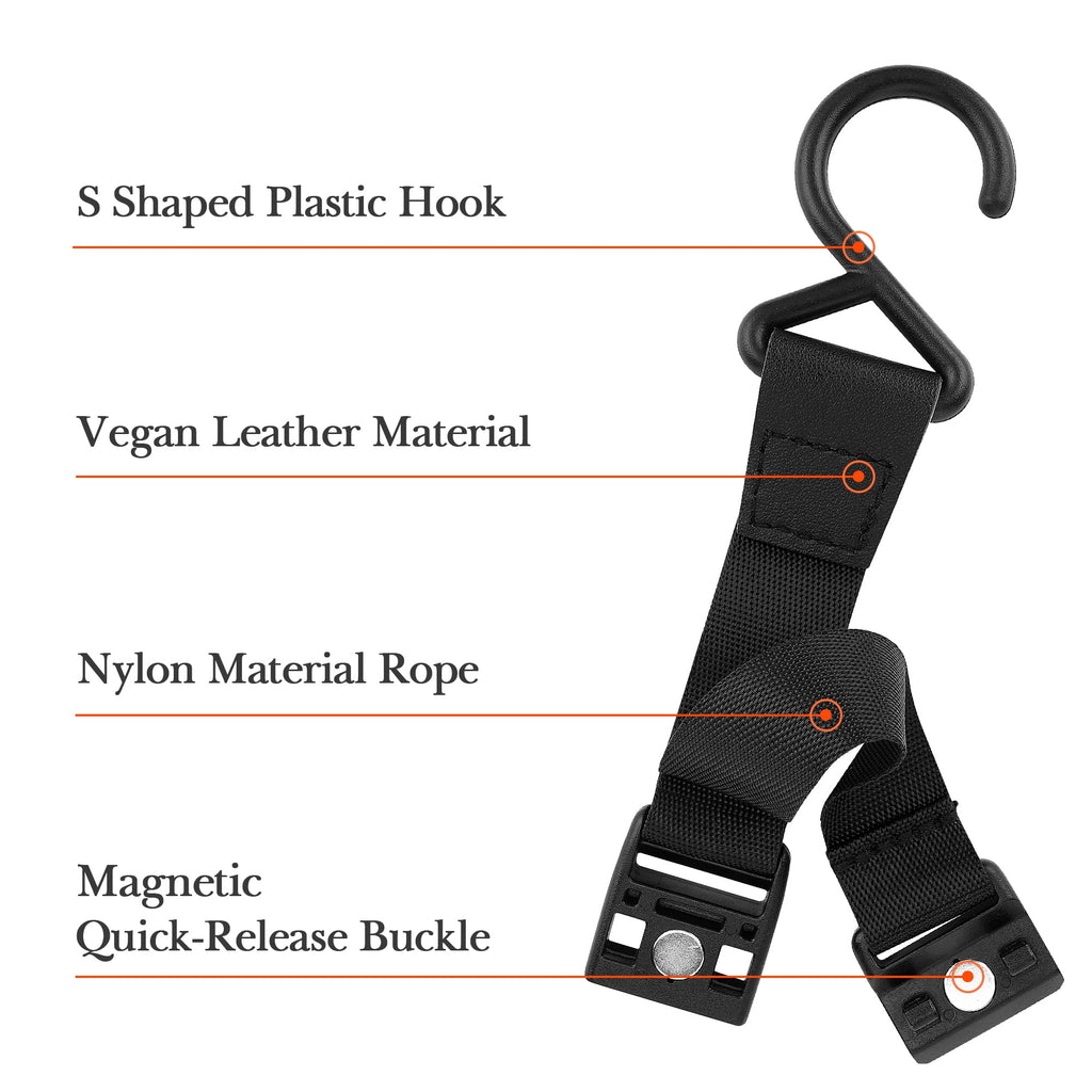 Linkidea 2 Pack Fence Hooks for Waterbottle, Compatible with Stanley, Nalgene, IRON FLASK with Handle Bottle &amp; Tumbler, S Shaped Hook Hanger Magnetic Buckle for Outdoor Sports Camping C231J