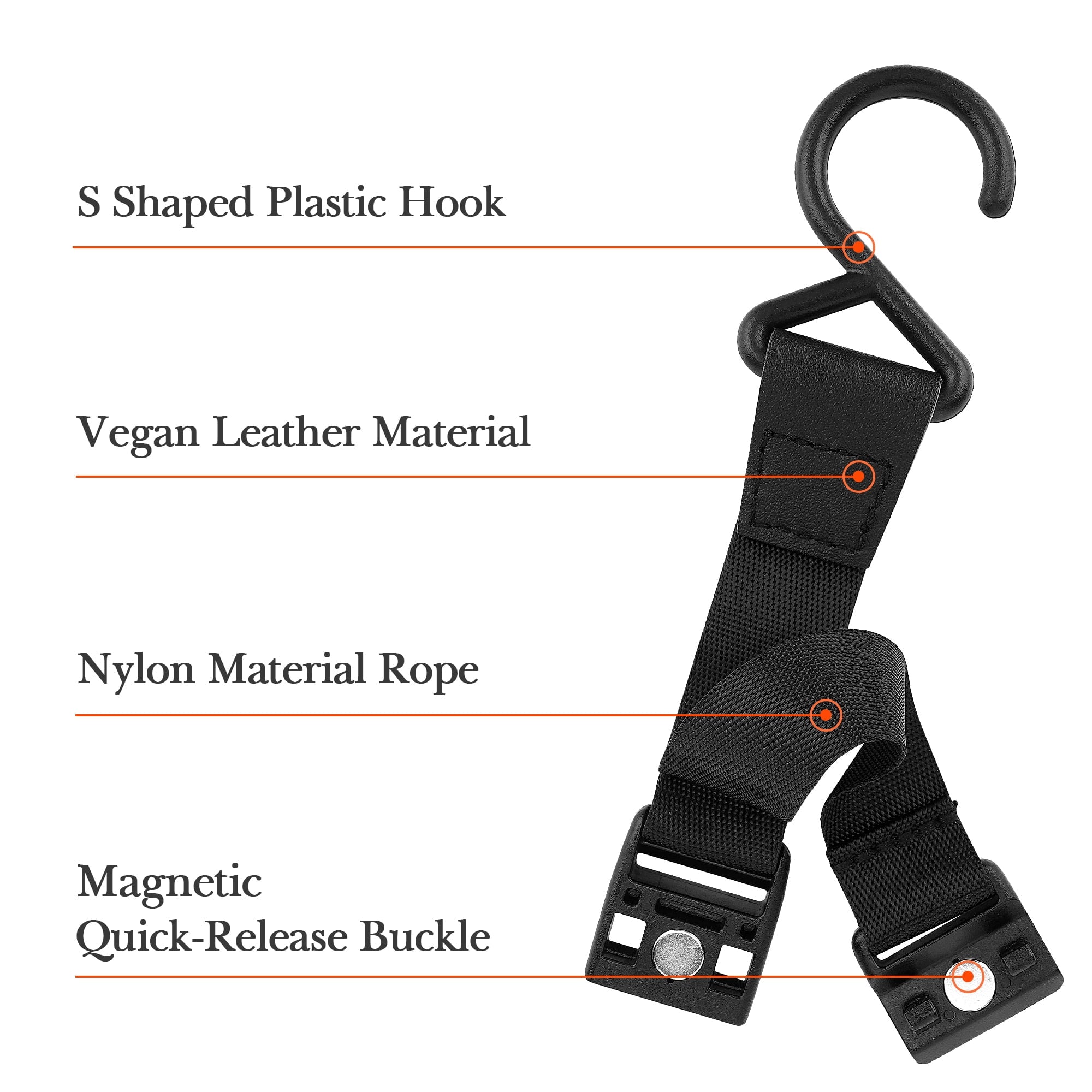 Linkidea 2 Pack Fence Hooks for Waterbottle, Compatible with Stanley, Nalgene, IRON FLASK with Handle Bottle &amp; Tumbler, S Shaped Hook Hanger Magnetic Buckle for Outdoor Sports Camping C231J