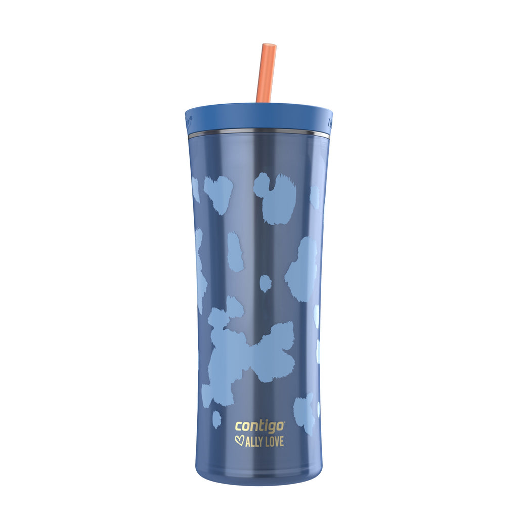 Contigo 20oz Shake &amp; Go Tumbler, Plastic with Straw, Stellar Jay Cowhide Couture C119W
