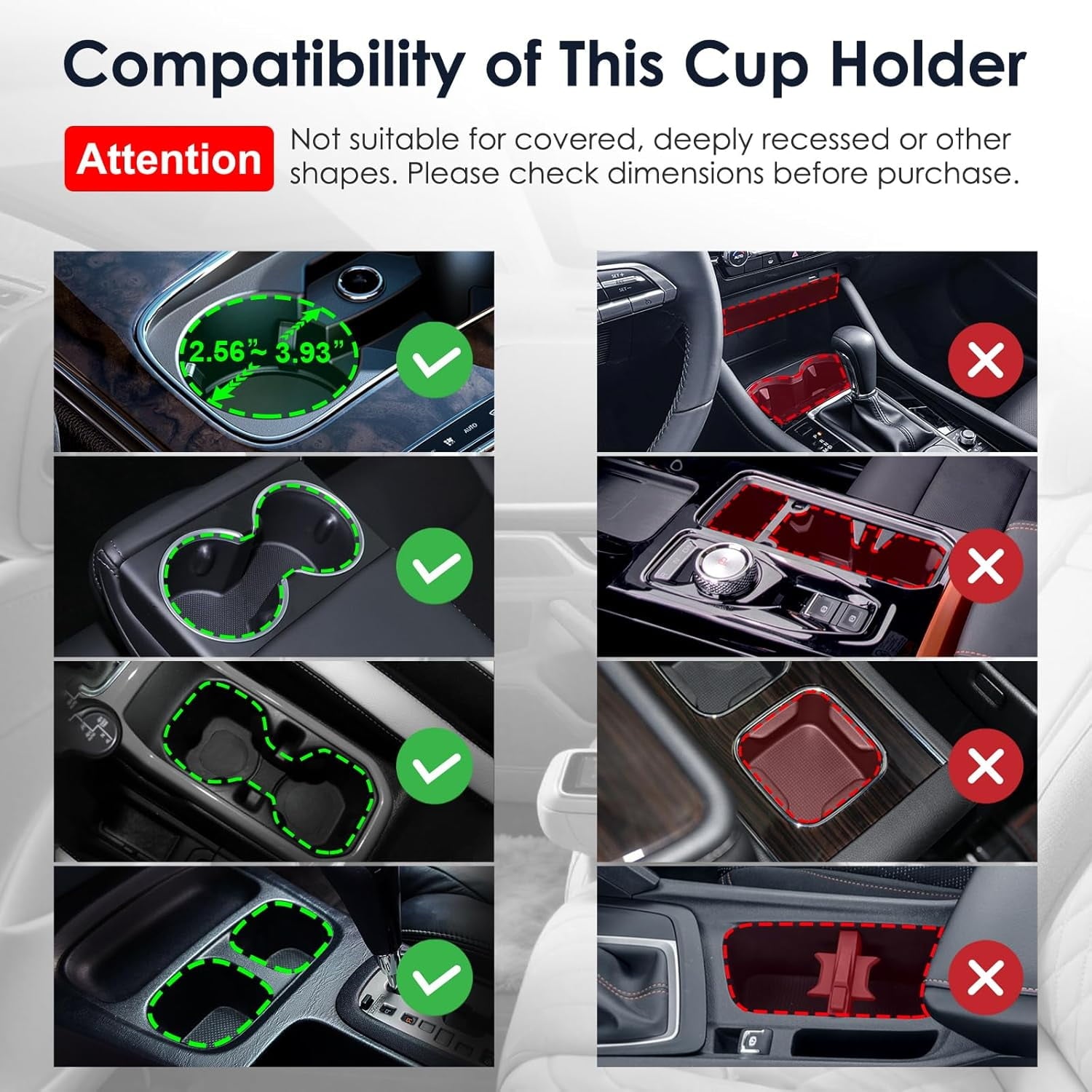 Cup Holder Expander: One-Button Open, Universal, Adjustable Holder(Diameter 2.6"- 4.8"), Cup Holder Expander for , , Nalgene, Takeya, Camelbak, Ramblers, , Tumblers, Mugs C220U