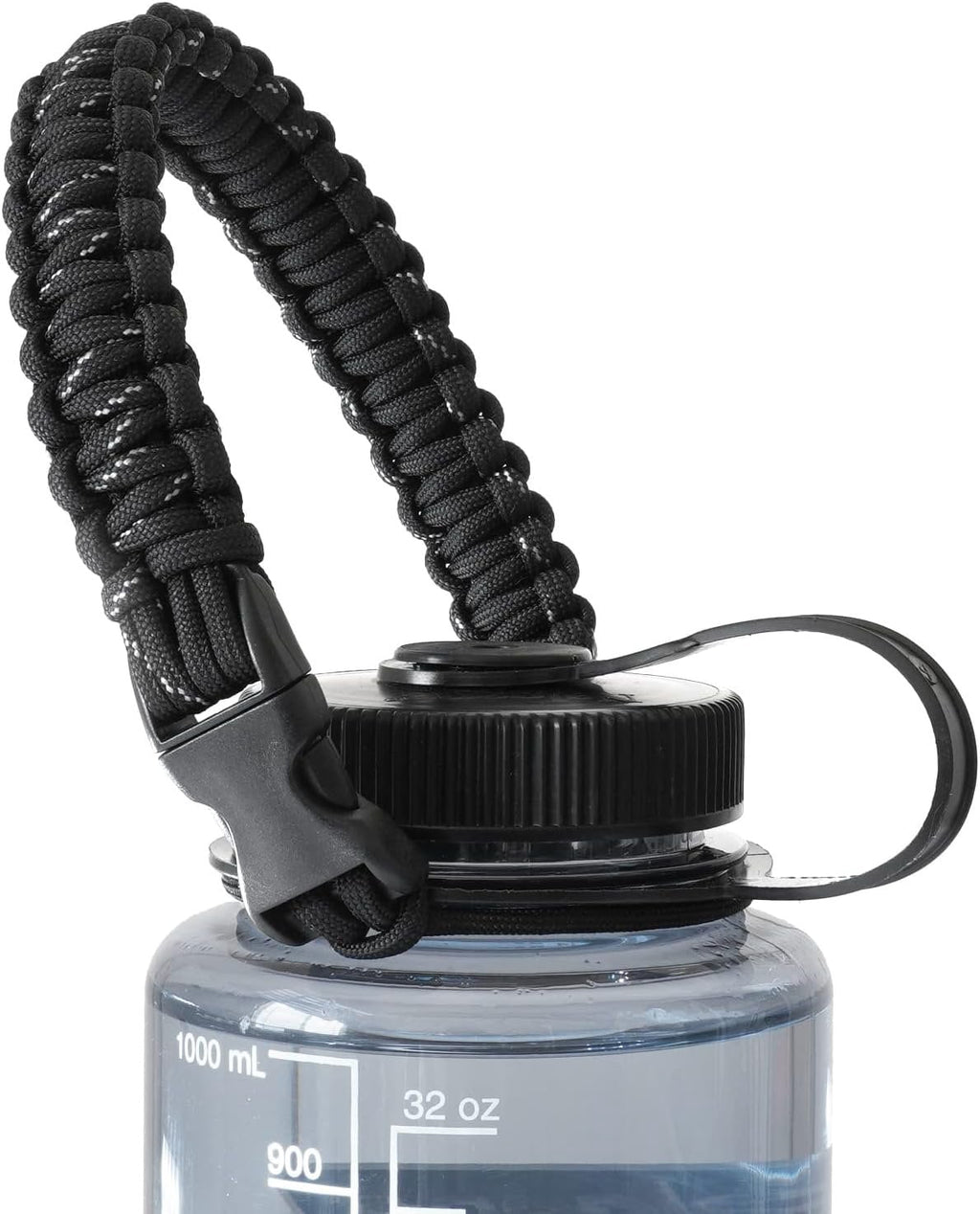 Hydrocord Handle for Nalgene Water Bottles, Fits Wide Mouth Water Bottles, Durable Carrier, Secure Accessories, Compatible with 32oz, 36oz, 48oz Water Bottle (Black) C206A