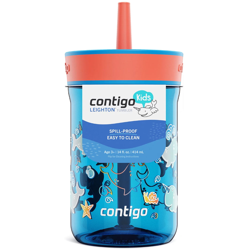 Contigo Kid's 14 oz. Leighton Tumbler with Straw - Juniper/Blue Forest C118P