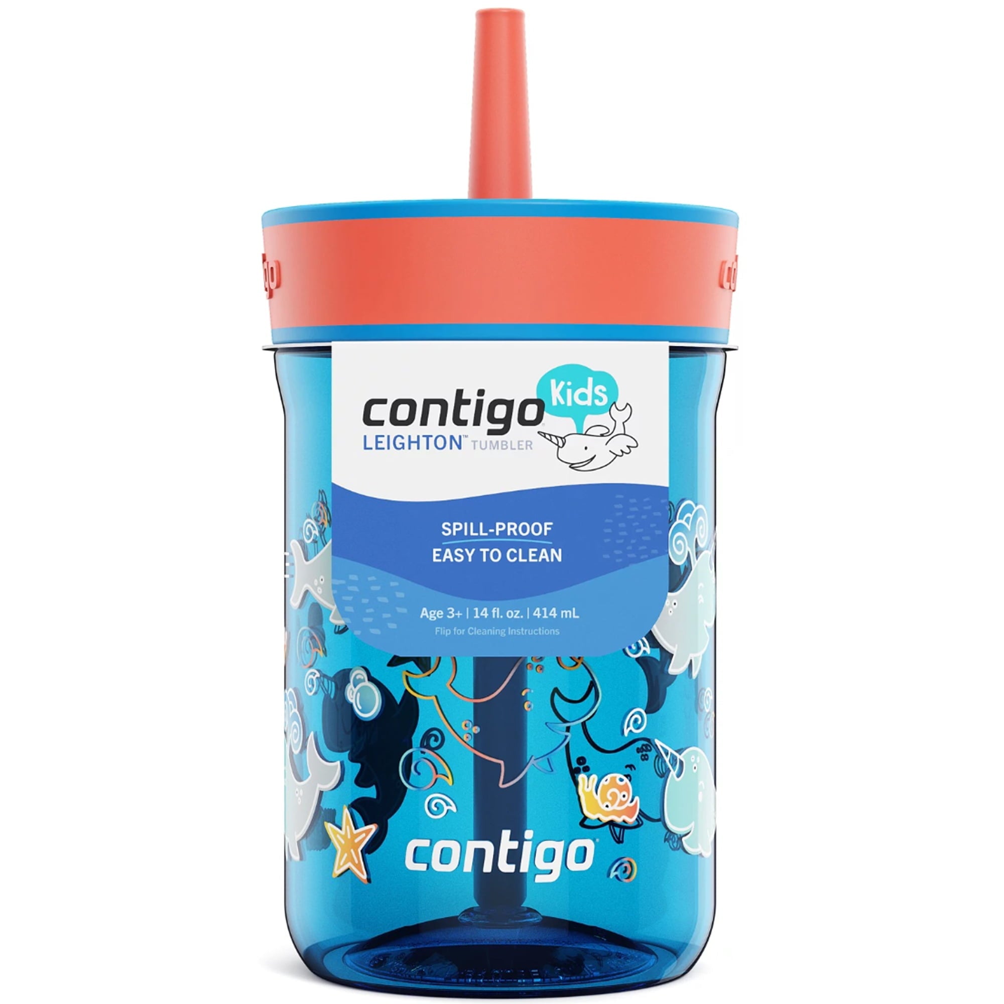 Contigo Kid's 14 oz. Leighton Tumbler with Straw - Juniper/Blue Forest C118P