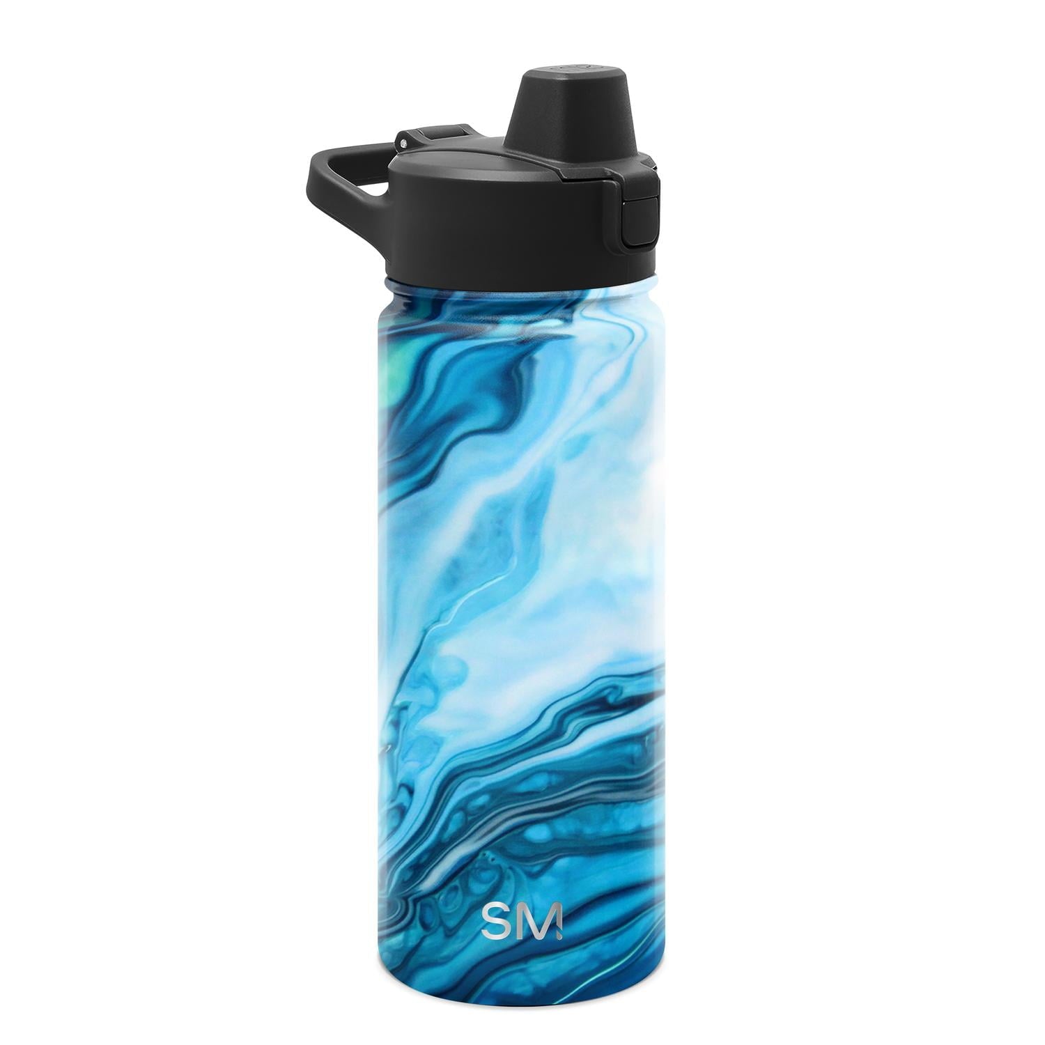 Simple Modern 18 fl oz Insulated Stainless Steel Summit Water Bottle with Covered Silicone Straw Lid | Sweet Taffy C395T